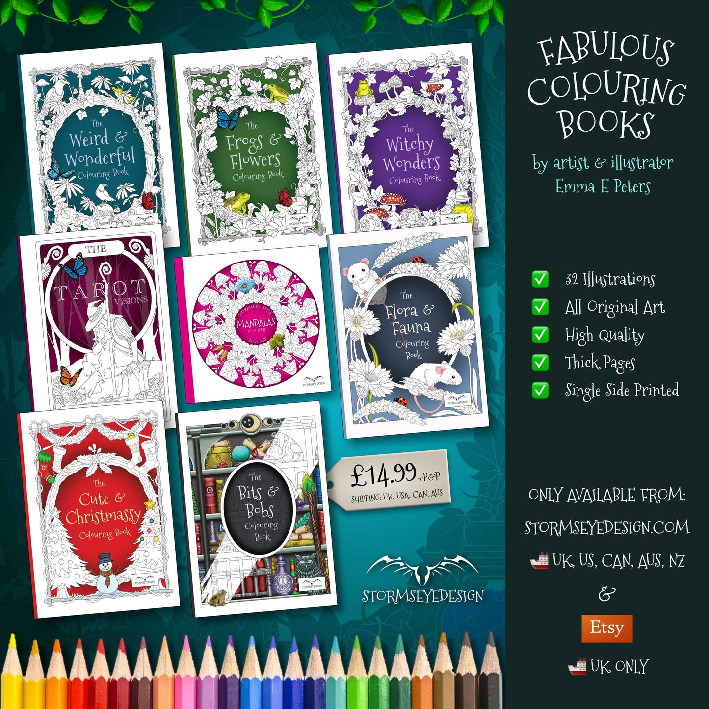 The Tarot Visions Colouring Book | 32 Tarot Card Themed Designs to Colour | Paperback A4