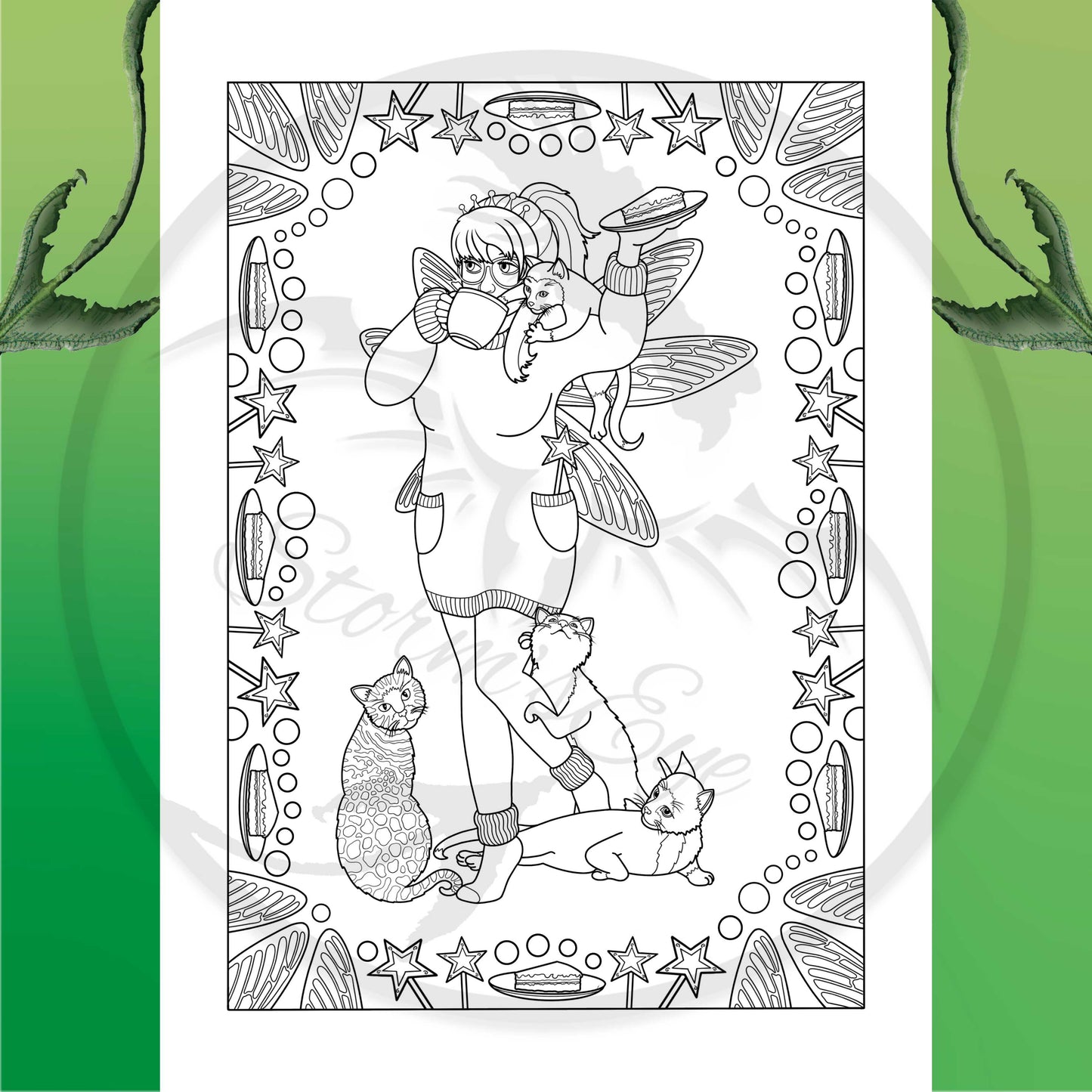 Dragons & Fairies Colouring - Printable Reusable Colouring Pages, Digital Download Print At Home
