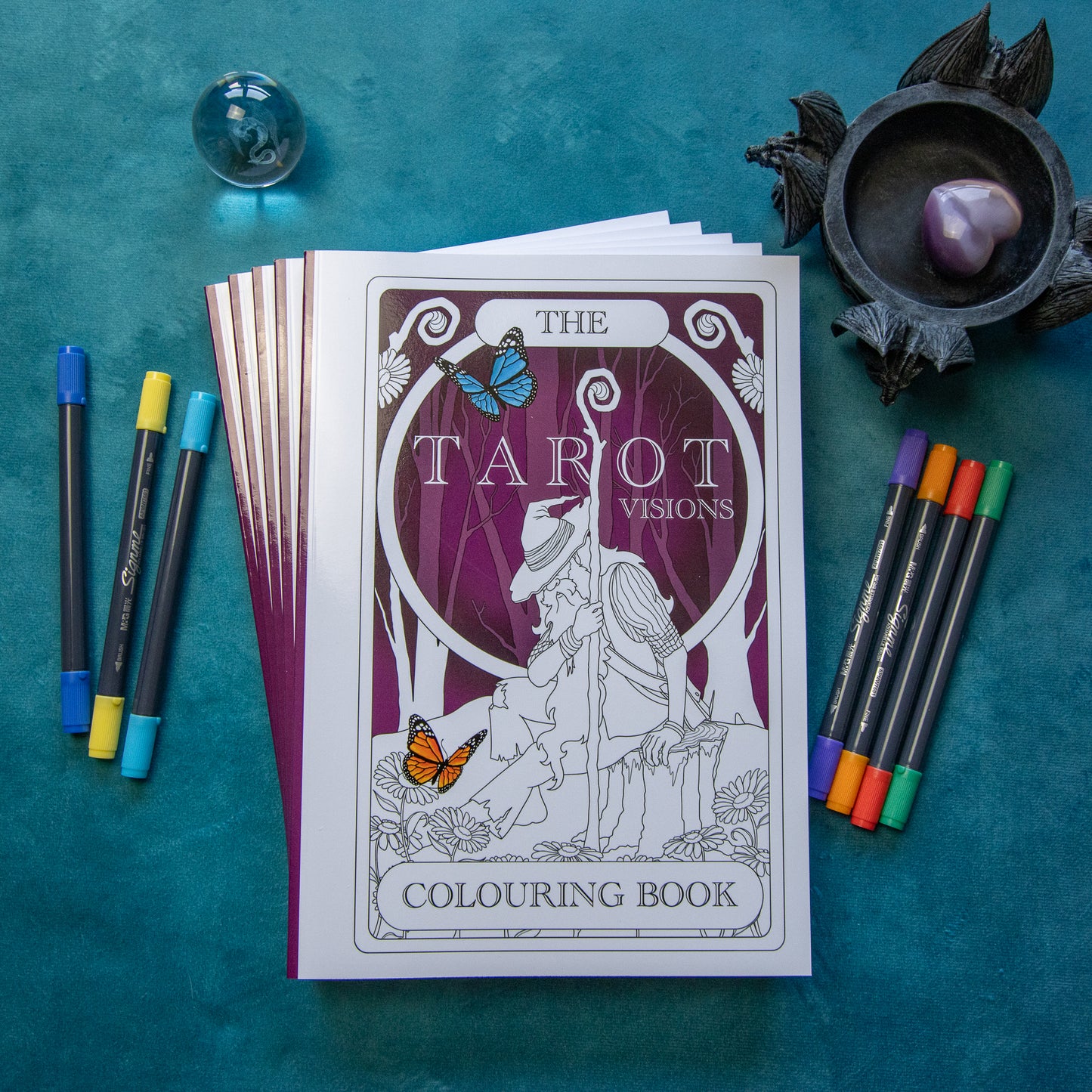 The Tarot Visions Colouring Book | 32 Tarot Card Themed Designs to Colour | Paperback A4