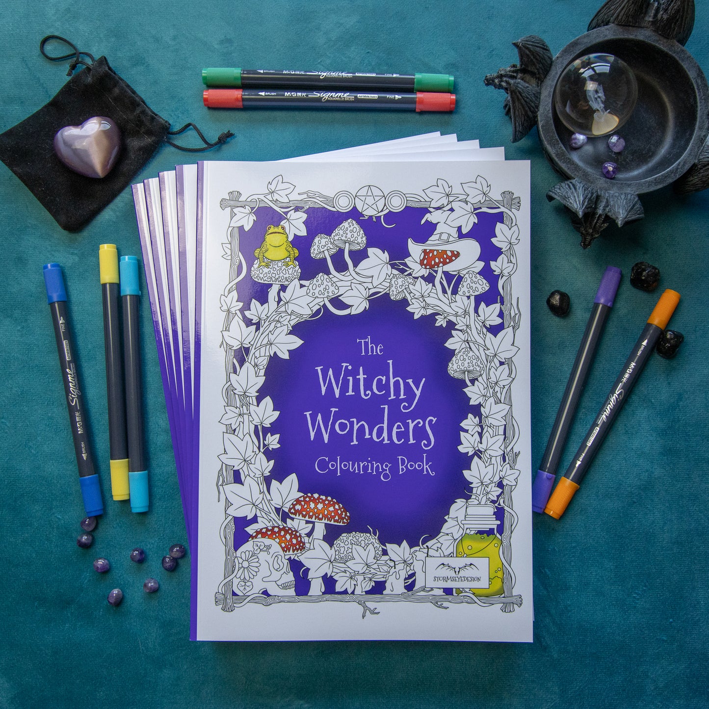 The Witchy Wonders Colouring Book | 32 Witch Themed Designs to Colour | Paperback A4