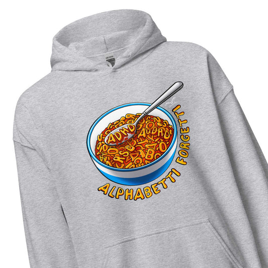 adhd spaghetti hoodie by stormseye design sports grey, zoom view