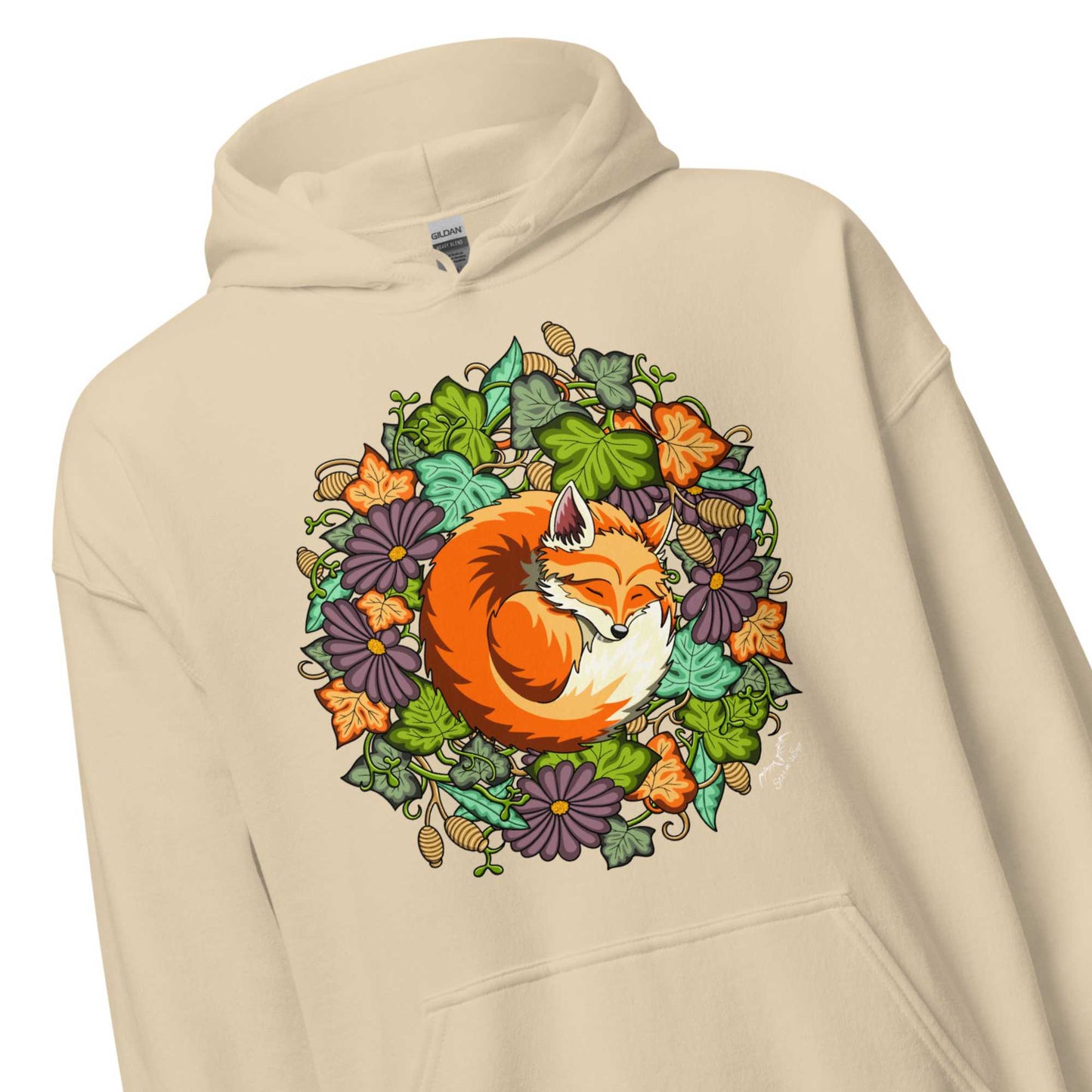 Niedlicher schlafender Fuchs-Hoodie, warmer und hübscher Pullover für Wildtierliebhaber