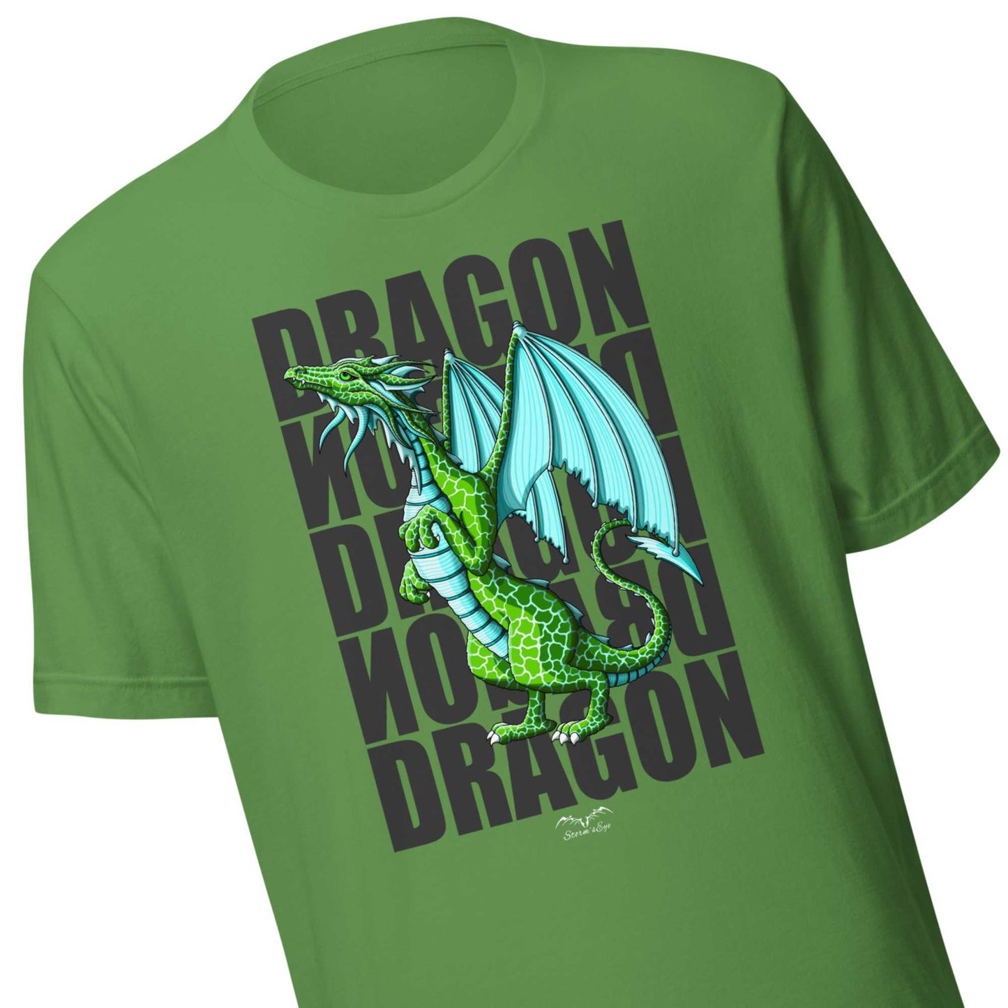 Green Dragon T-shirt, bright green, zoom view