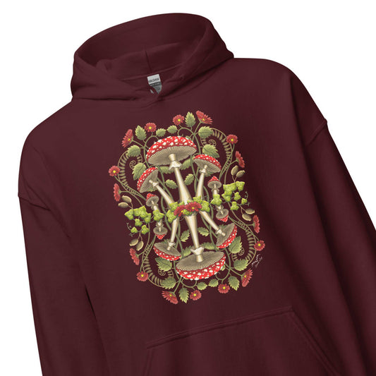 Cottagecore Heaven Mushrooms Hoodie | Warm Nature Lover Pullover | 8 Colours