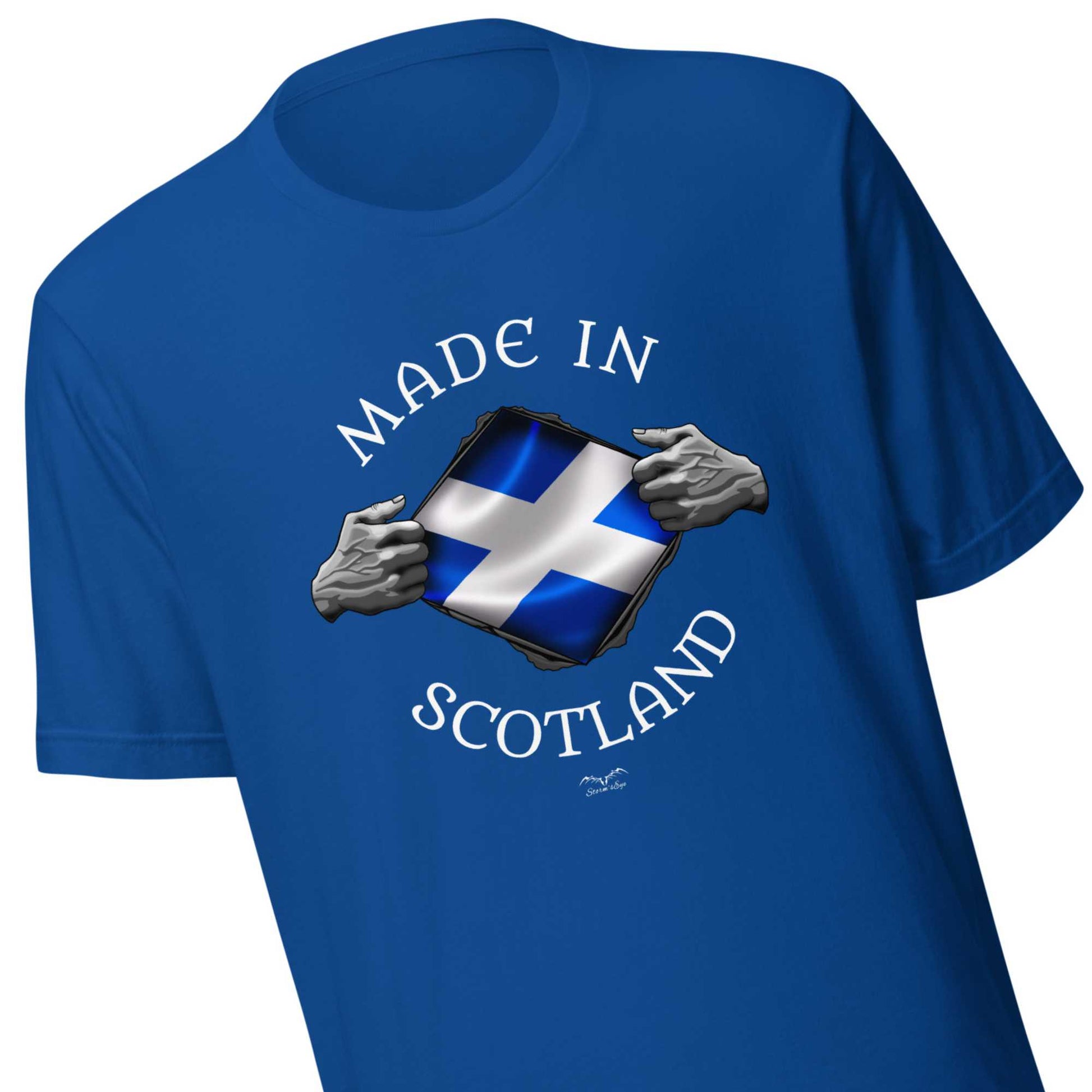 Made In Scotland T-shirt by Stormseye, Royal blue, zoom view