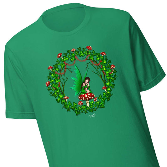 Mushroom Fairy shirt by Stormseye, Bright green, zoom view