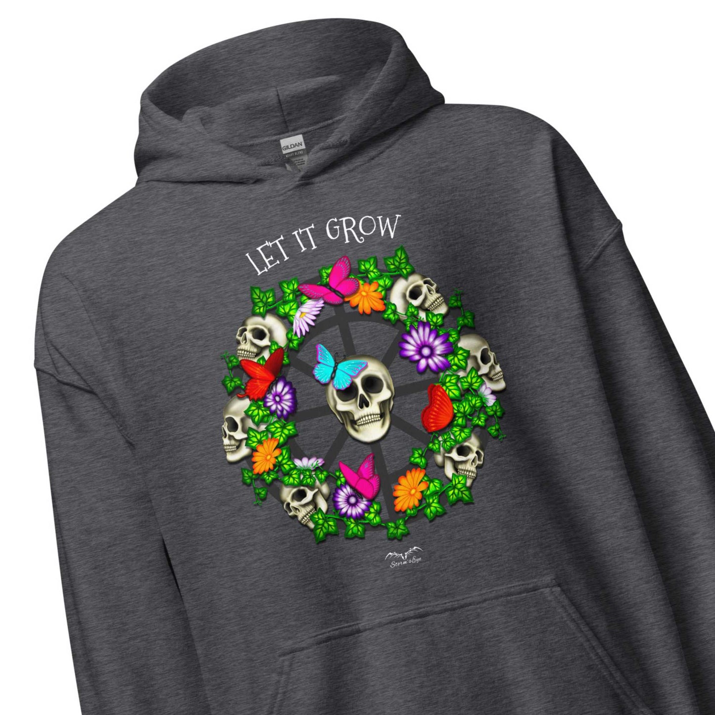 Skulls And Flowers Gothic Hoodie | Warm Let It Grow Sweater | 7 Colours