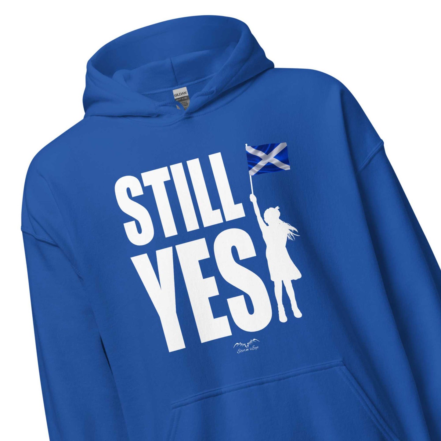 still yes hoodie by stormseye, royal blue, zoom view