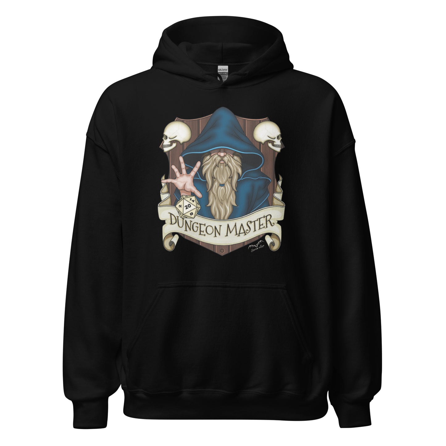 dungeon master DnD hoodie black by stormseye design