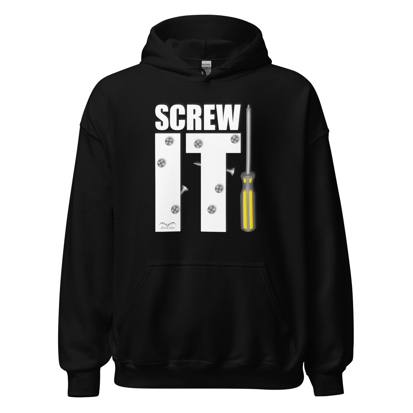 Funny Screw It DIY Lover hoodie, black, by Stormseye Design