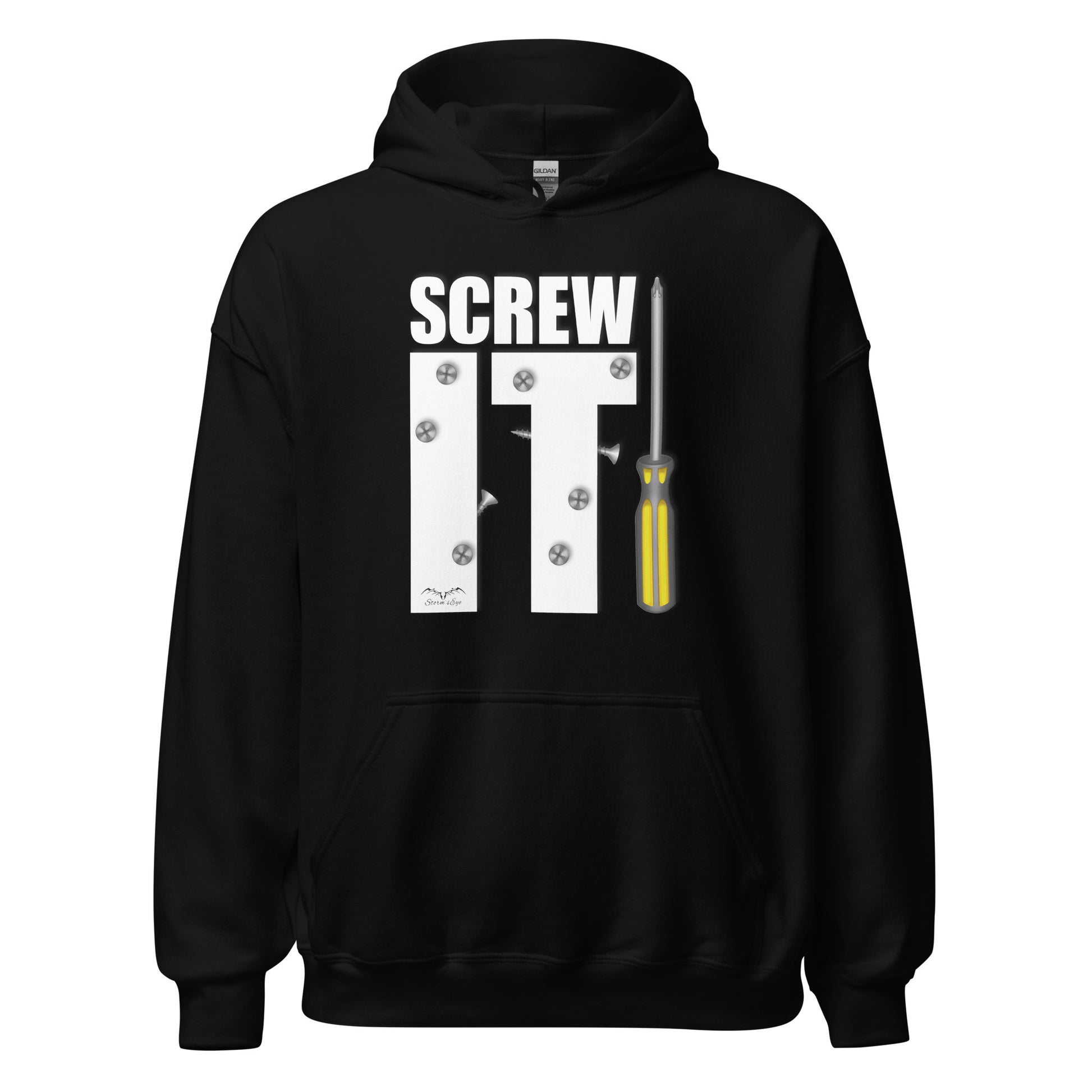 Funny Screw It DIY Lover hoodie, black, by Stormseye Design