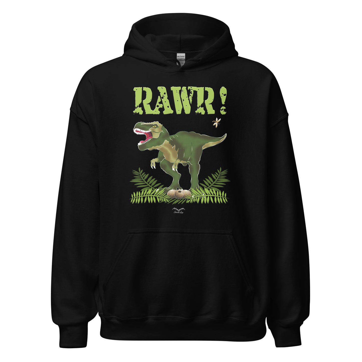 t rex dinosaur hoodie black by stormseye design
