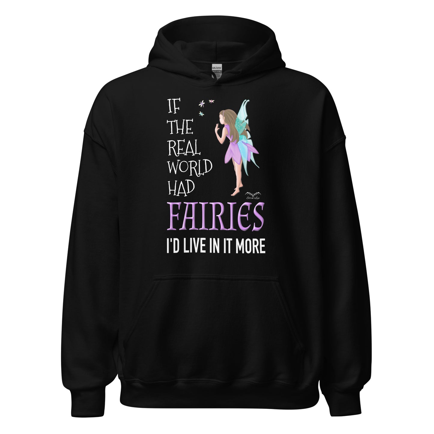 real world fairies hoodie black by stormseye design
