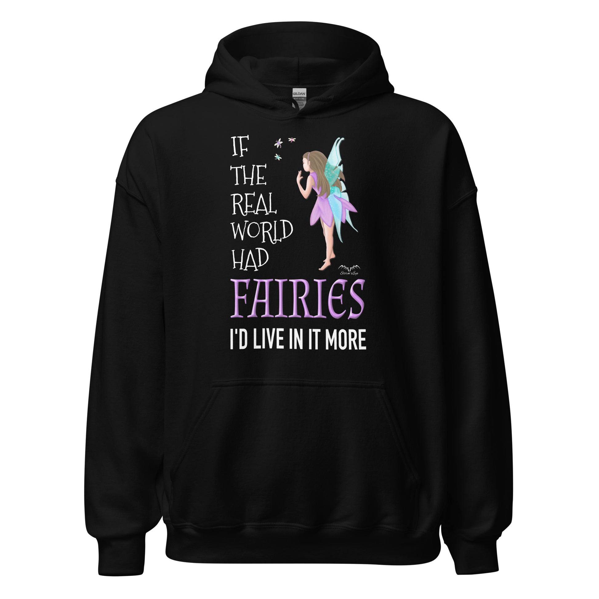 real world fairies hoodie black by stormseye design