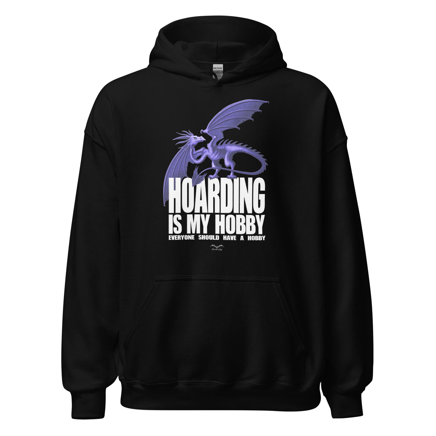hoarding is my hobby dragon hoodie, black, by Stormseye Design