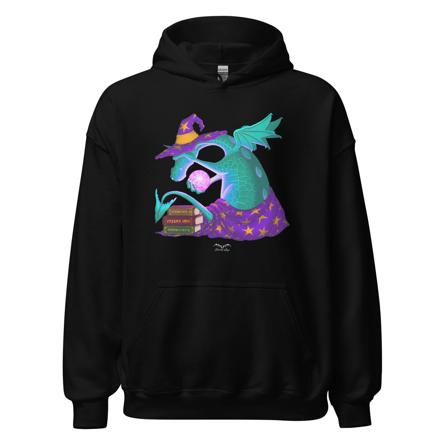 wizard dragon hoodie black by stormseye design