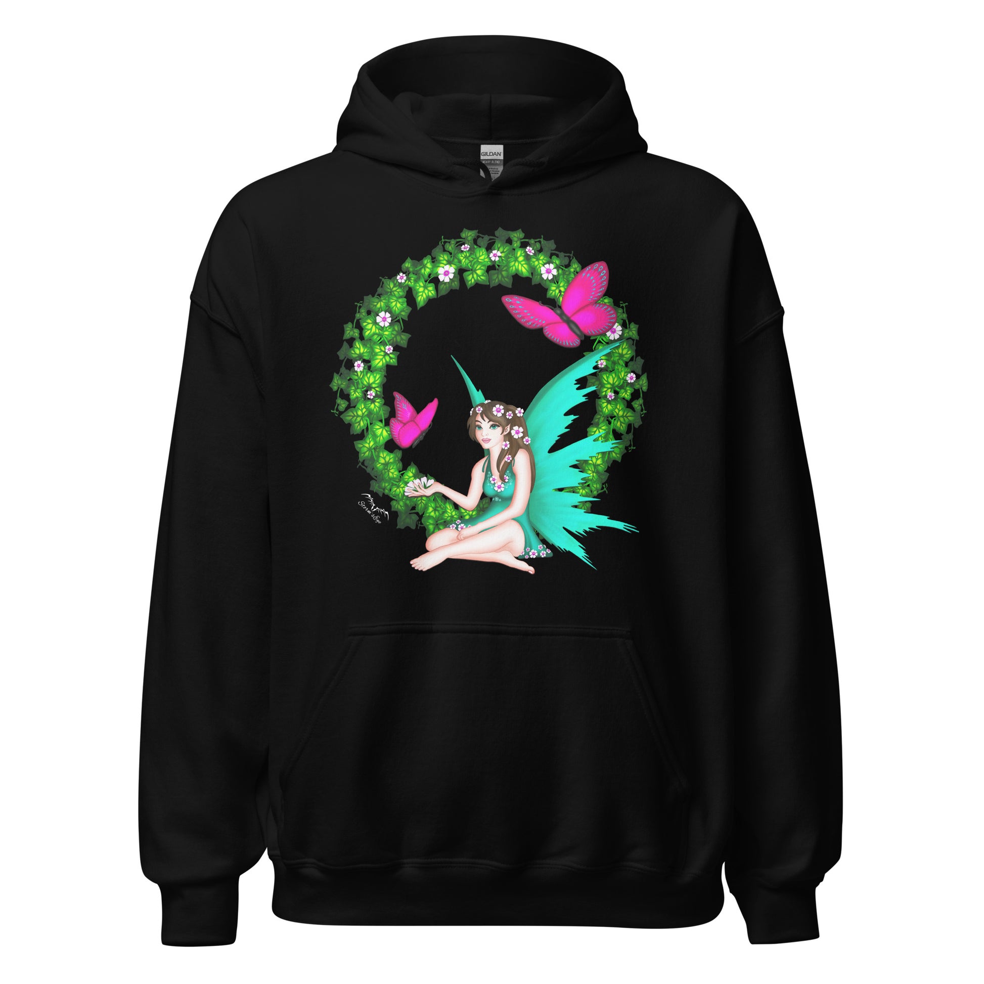 butterfly fairy hoodie black, by stormseye design