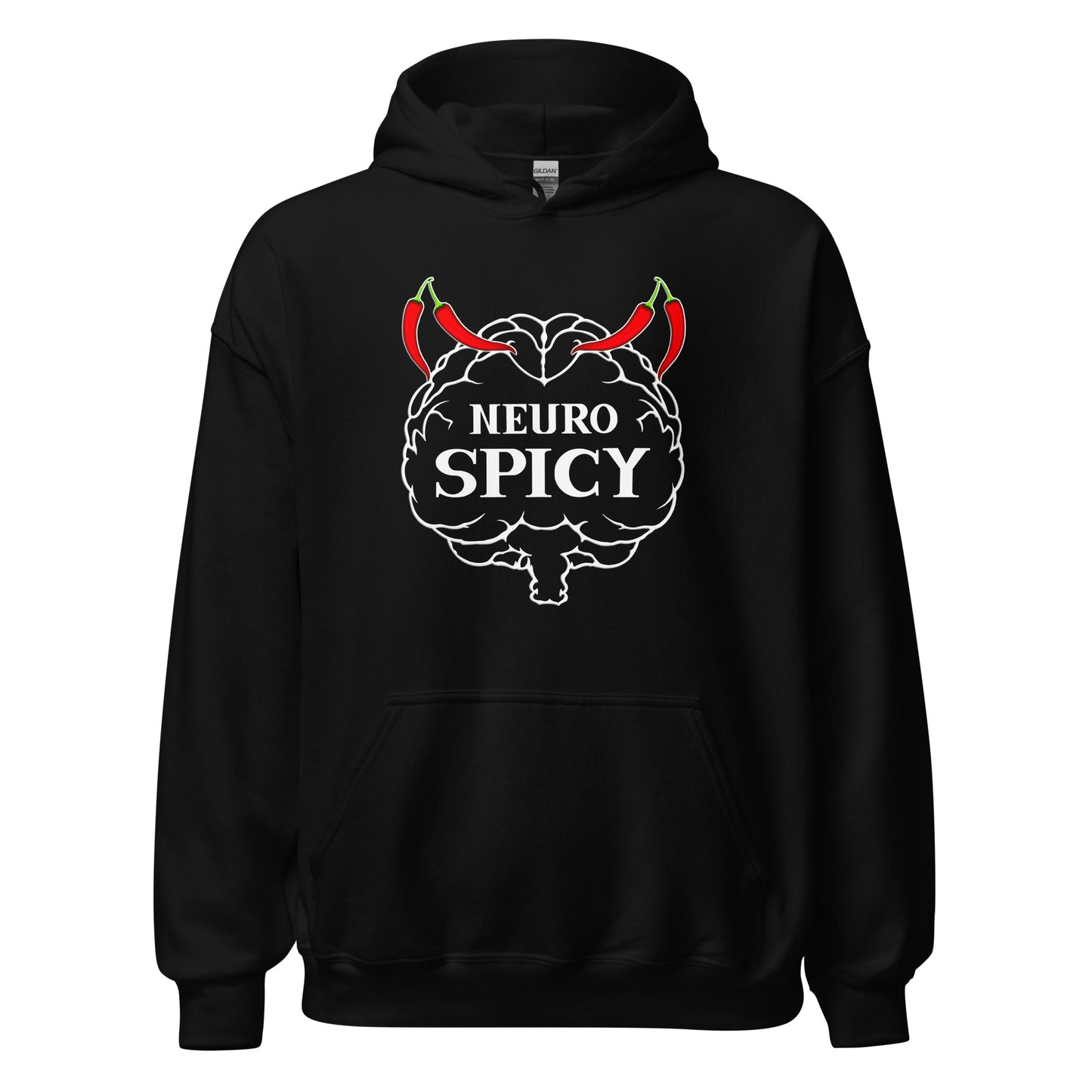 Neuro spicy hoodie by Stormseye, black