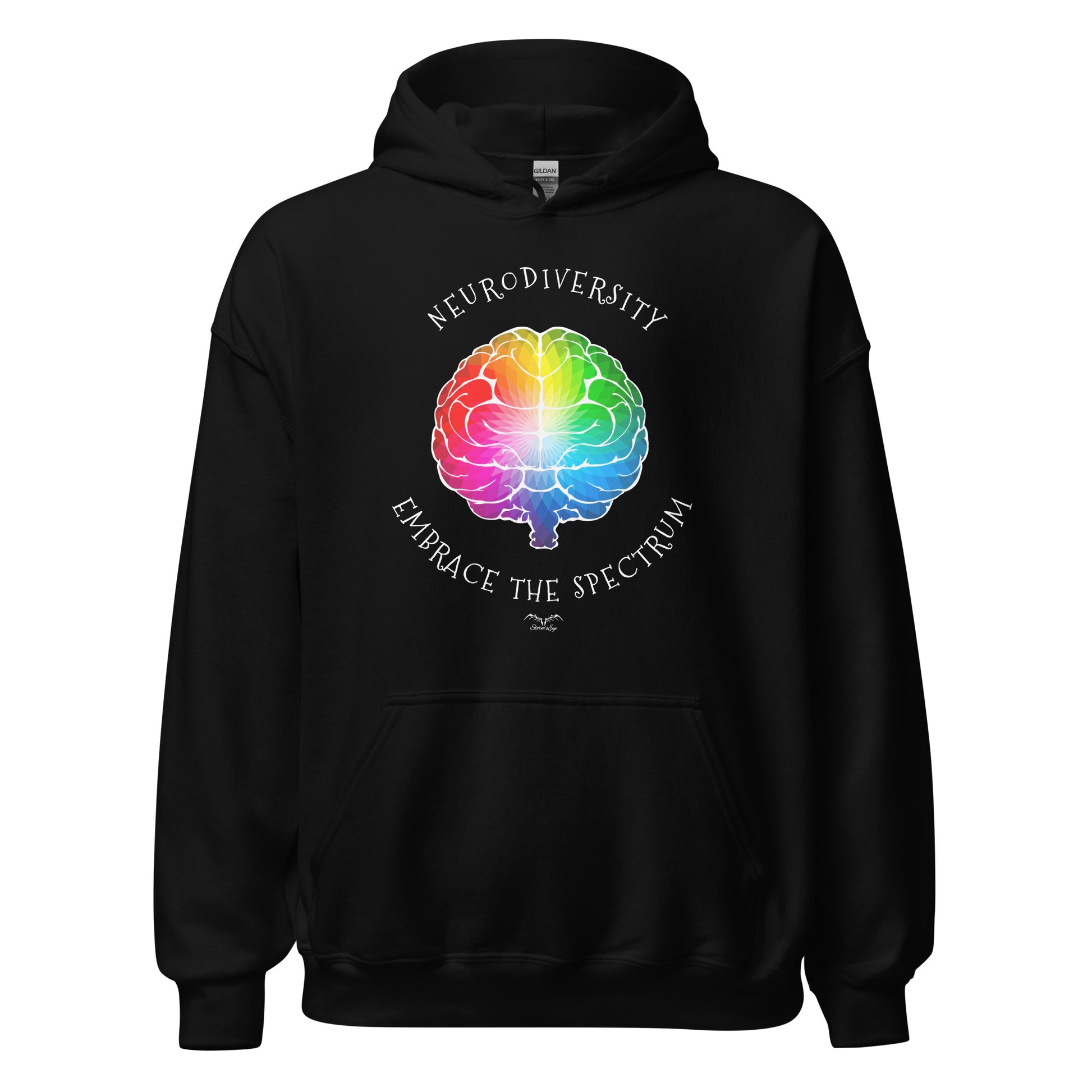 Neurodiversity spectrum ally Hoodie by Stormseye Design black