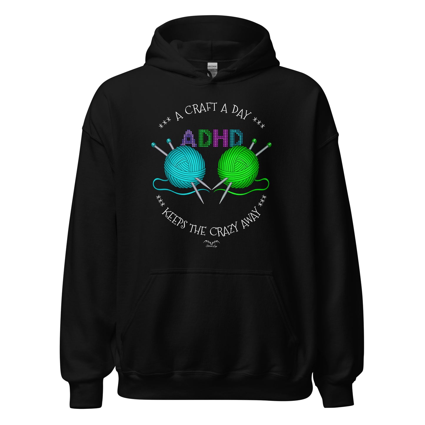 ADHD crafting hoodie by Stormseye Design black