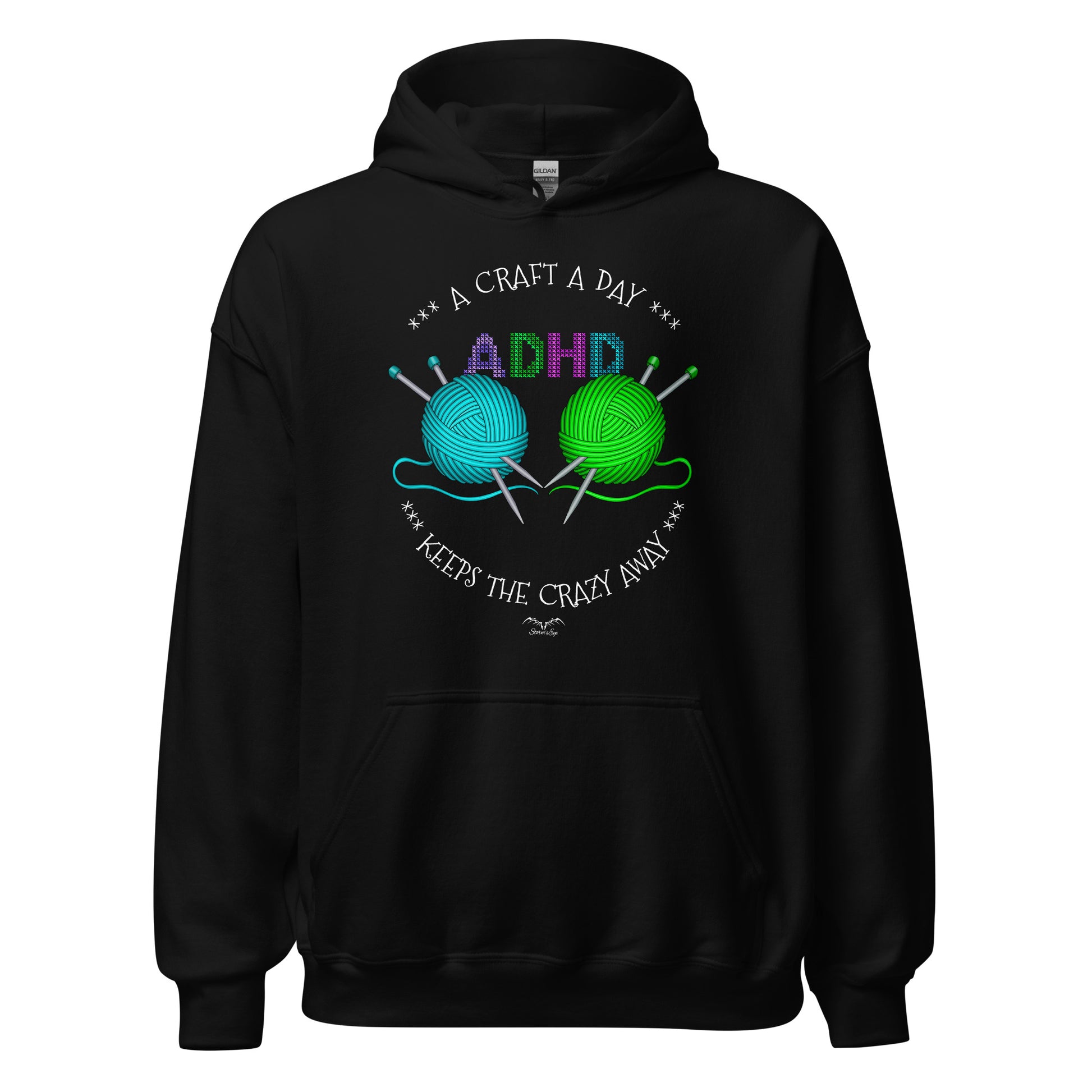ADHD crafting hoodie by Stormseye Design black