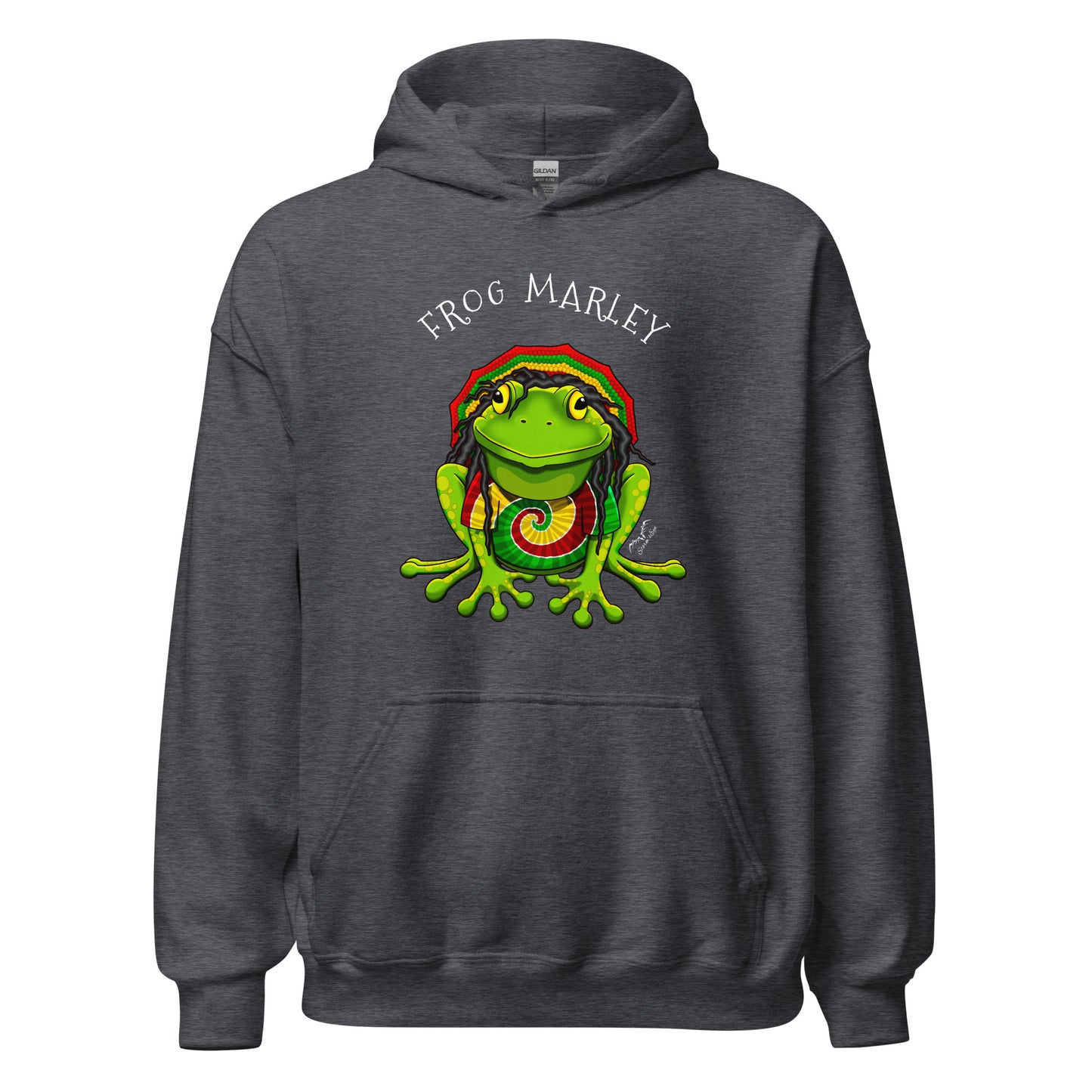 Frog Marley Rasta hoodie dark grey by stormseye design