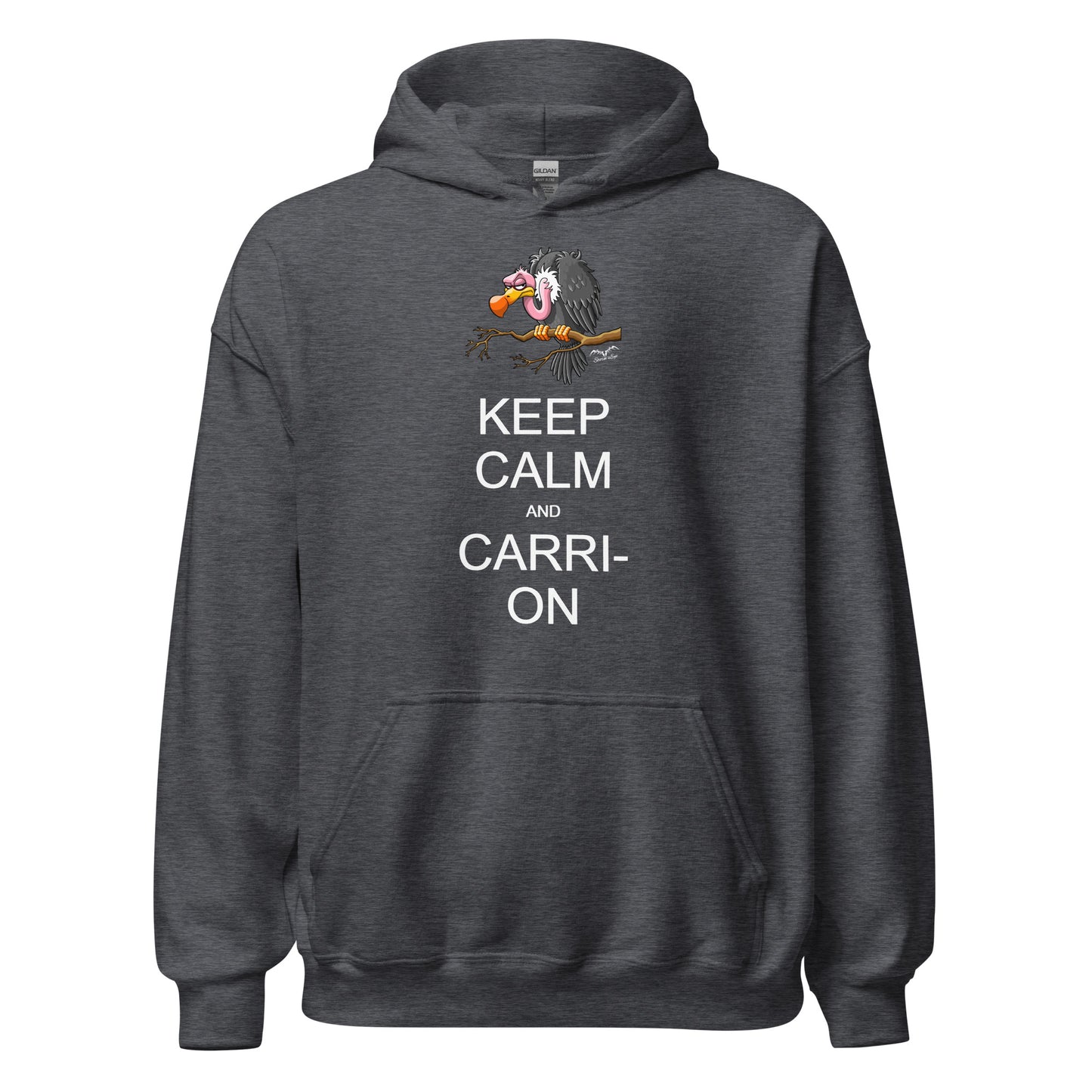 keep calm and carrion vulture hoodie grey by stormseye design
