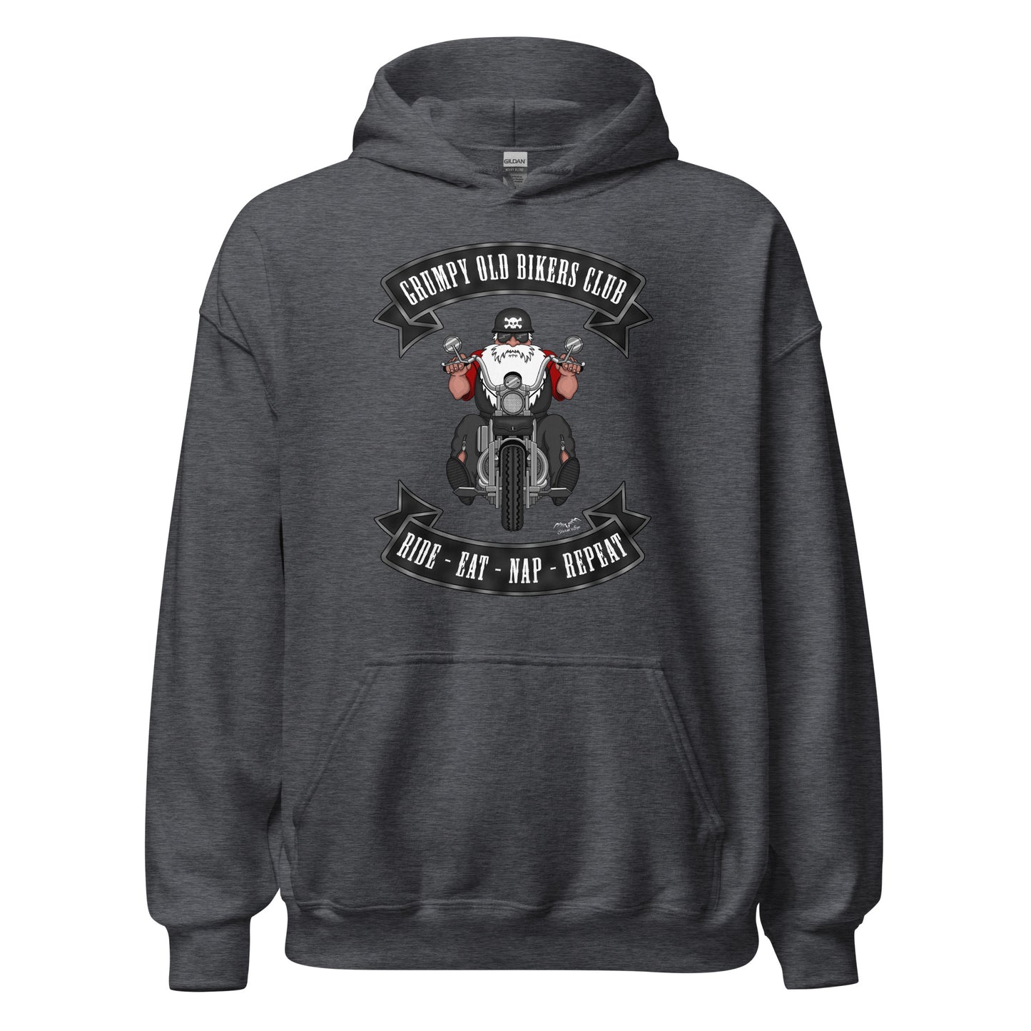 grumpy old biker hoodie grey by stormseye design