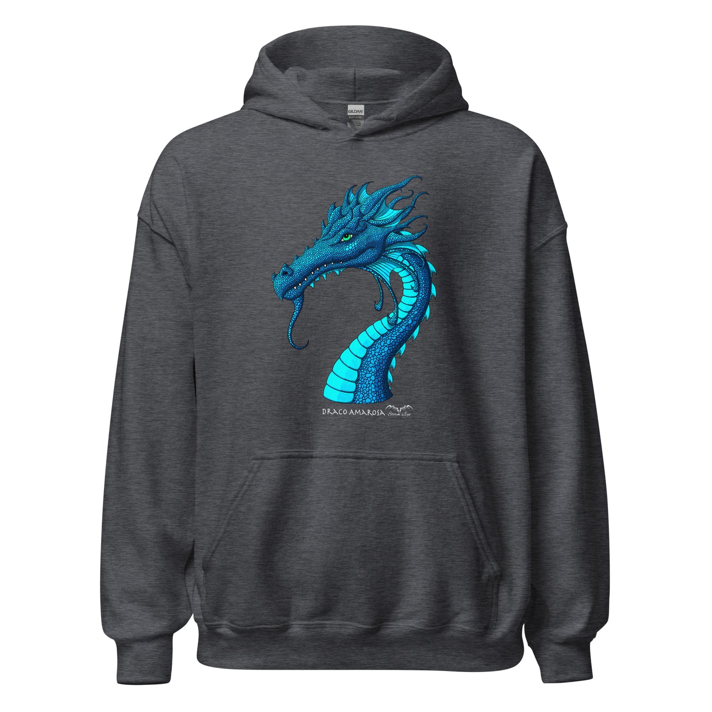 stormseye design amarosa dragon hoodie flat view dark heather