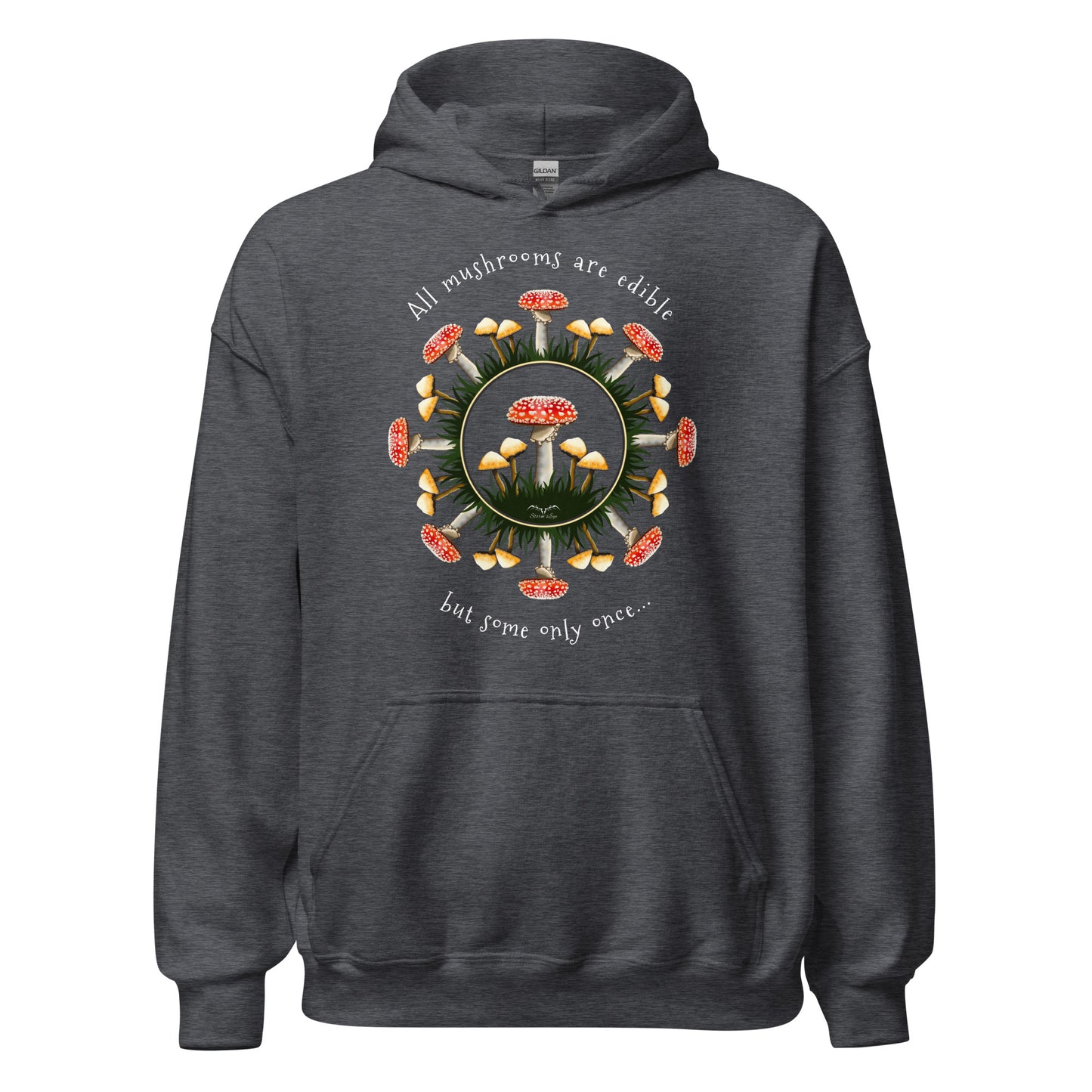 edible mushrooms hoodie by stormseye, dark heather