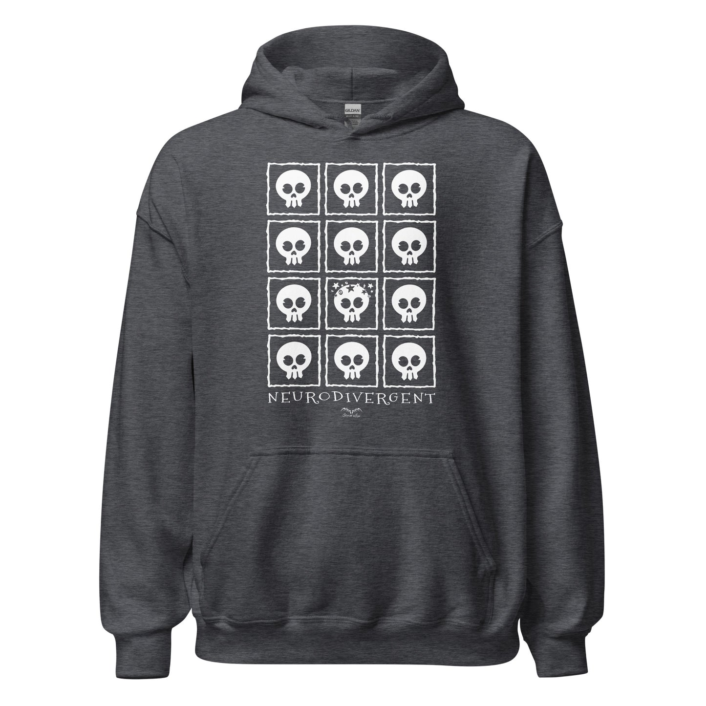 Neurodivergent Skulls Hoodie by Stormseye Design dark heather