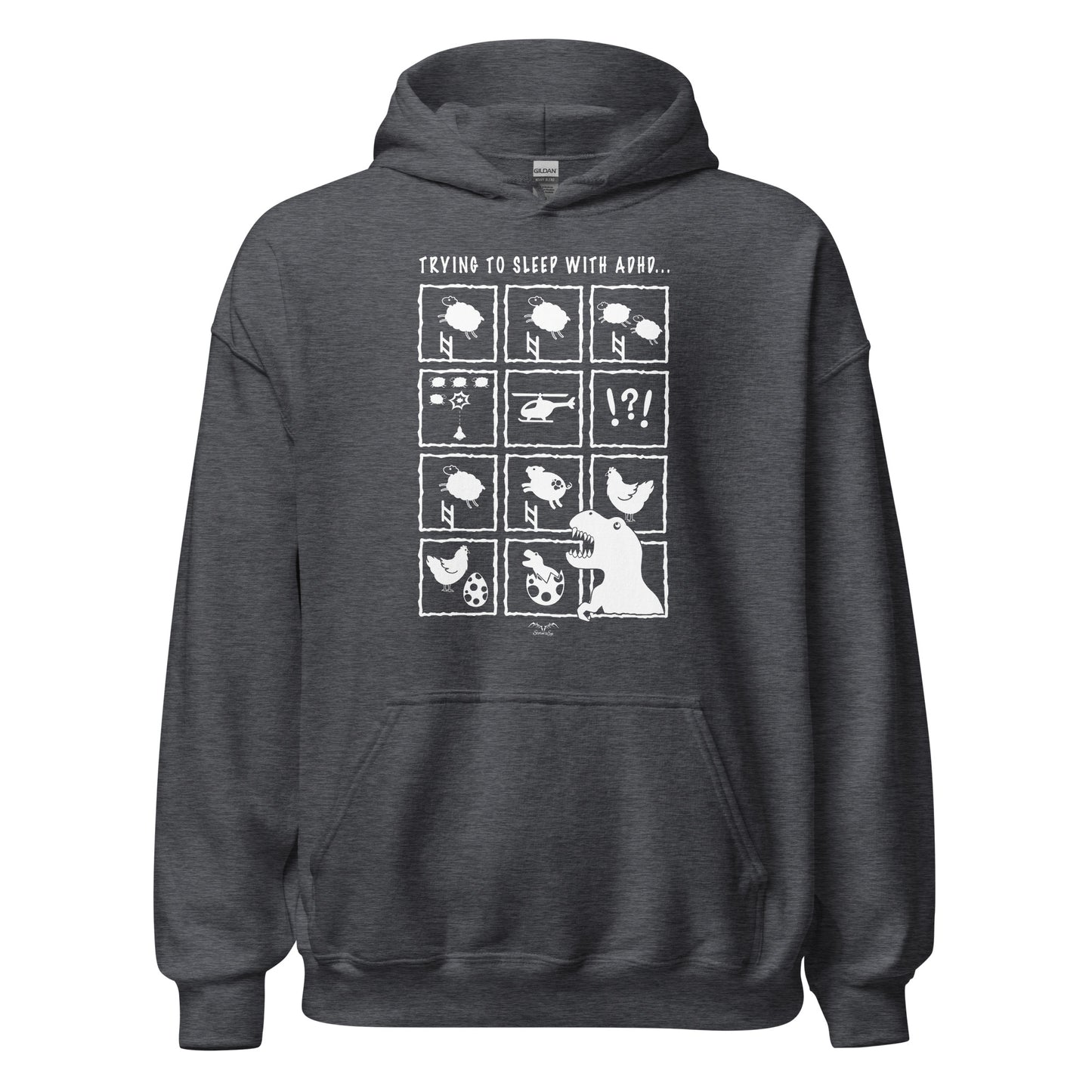 adhd insomnia hoodie by stormseye design, dark heather