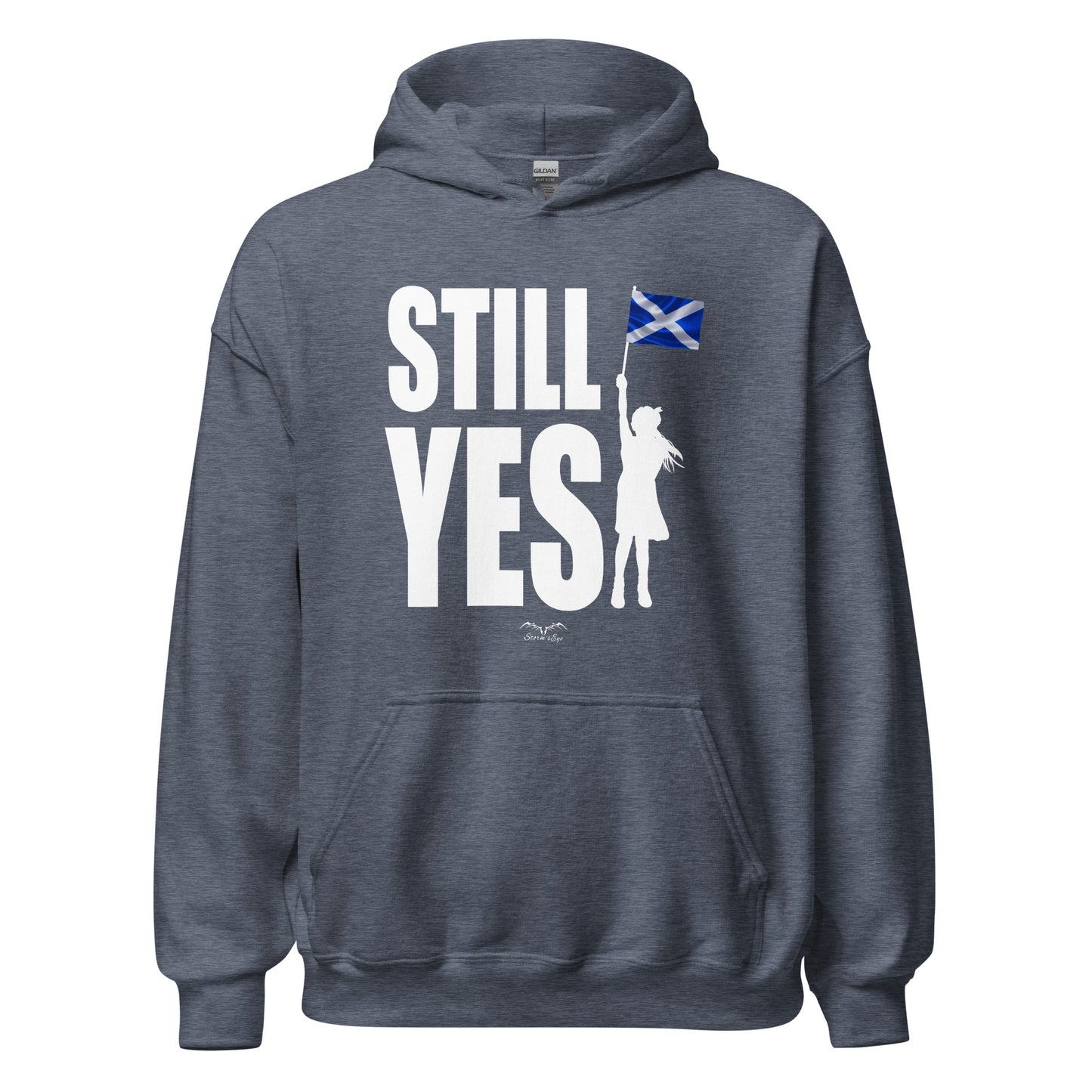 still yes hoodie by stormseye, grey blue