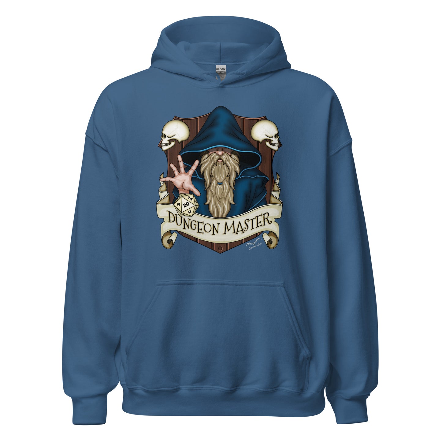 dungeon master DnD hoodie blue by stormseye design