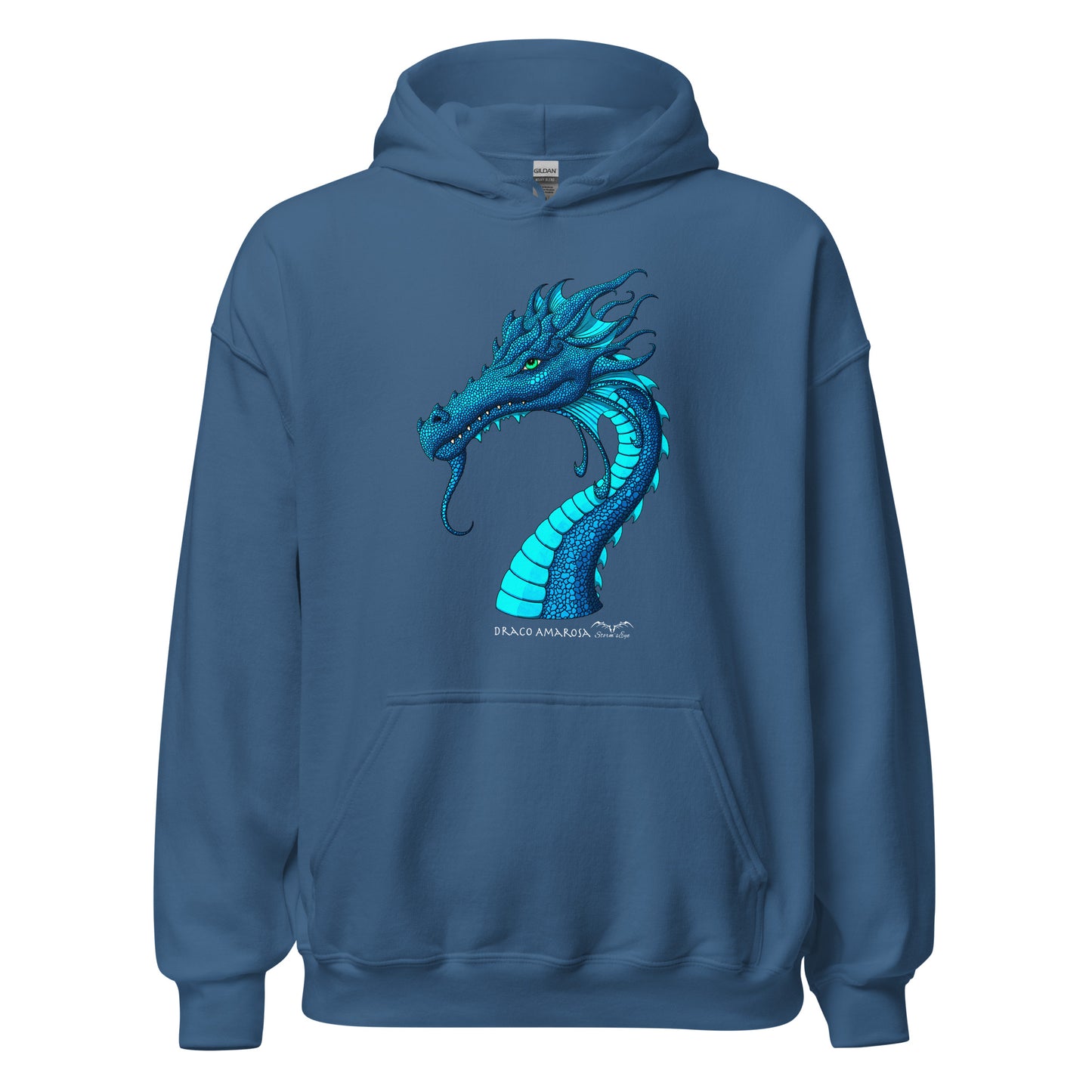 stormseye design amarosa dragon hoodie flat view blue