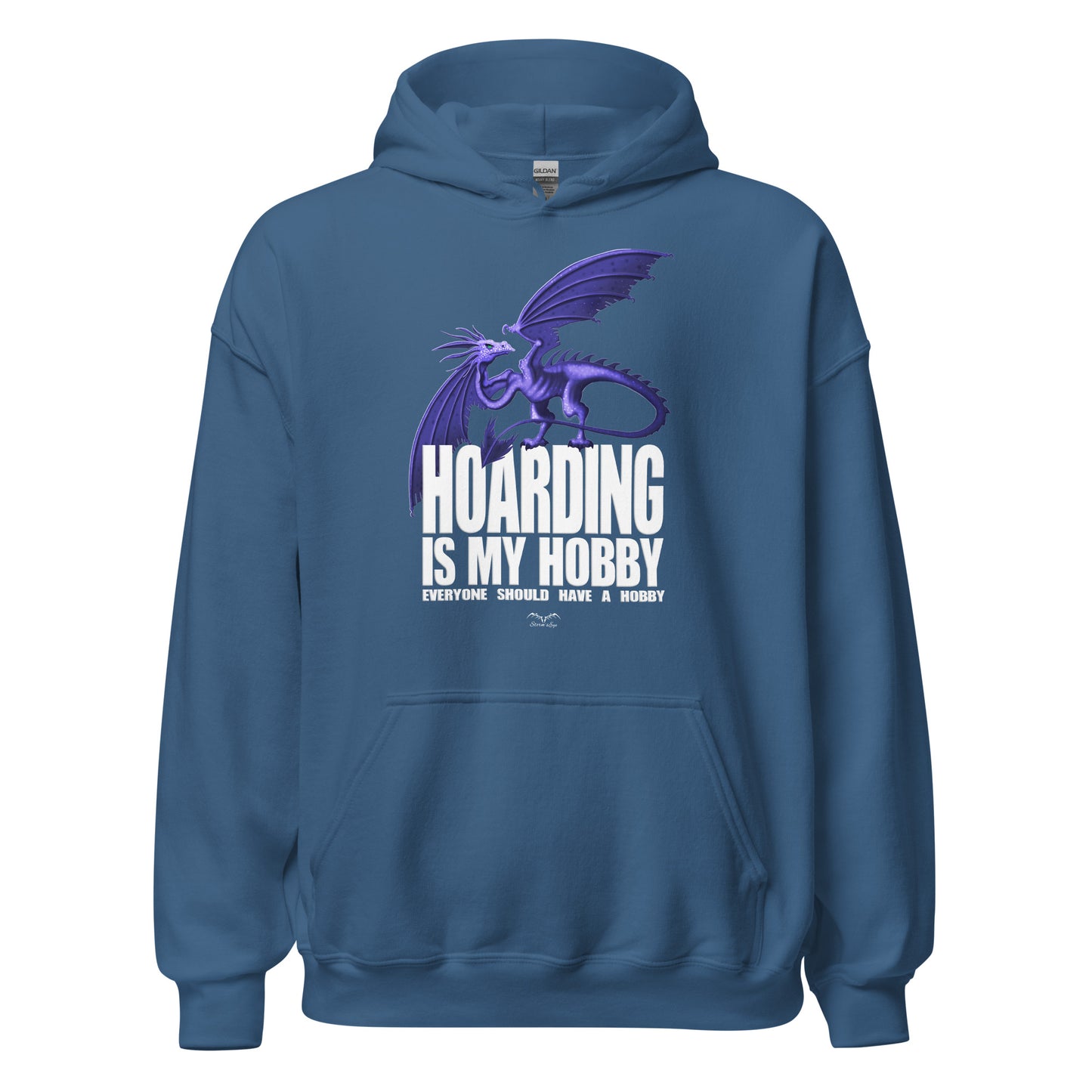 hoarding is my hobby dragon hoodie, blue, by Stormseye Design