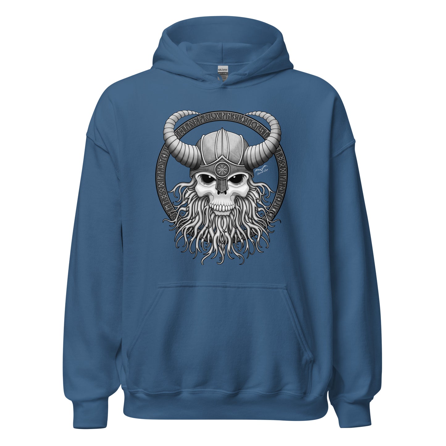 Viking Skull Hoodie | Nordic Runes Pullover | Fantasy Sweater | 8 Colours