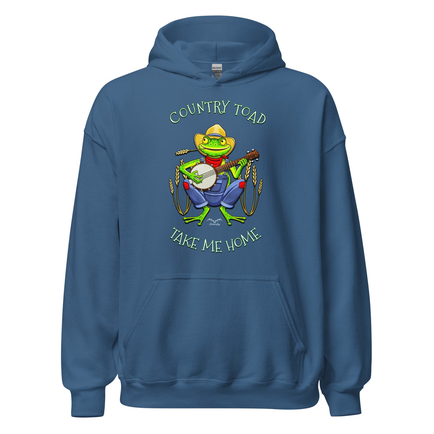 stormseye design country toad hoodie flat view blue