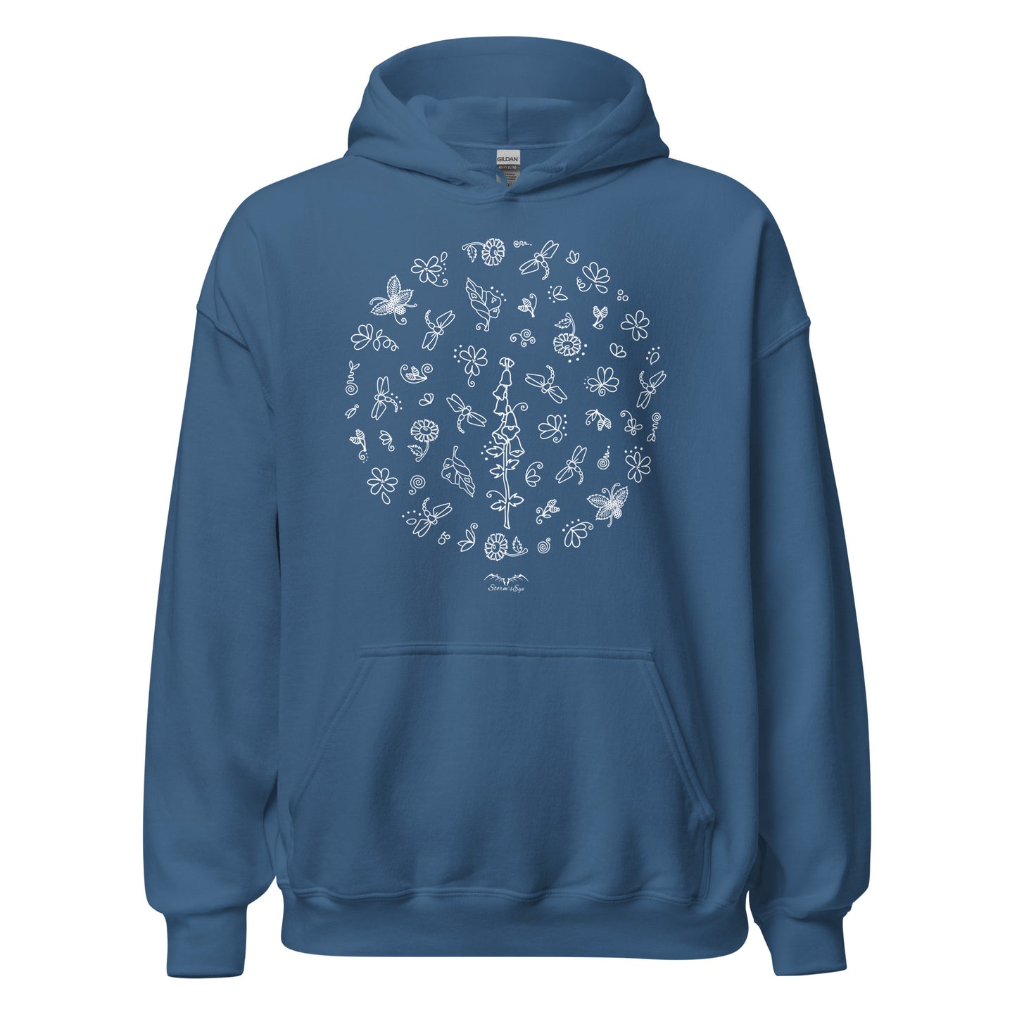 Pretty Dragonflies hoodie by Stormseye, blue