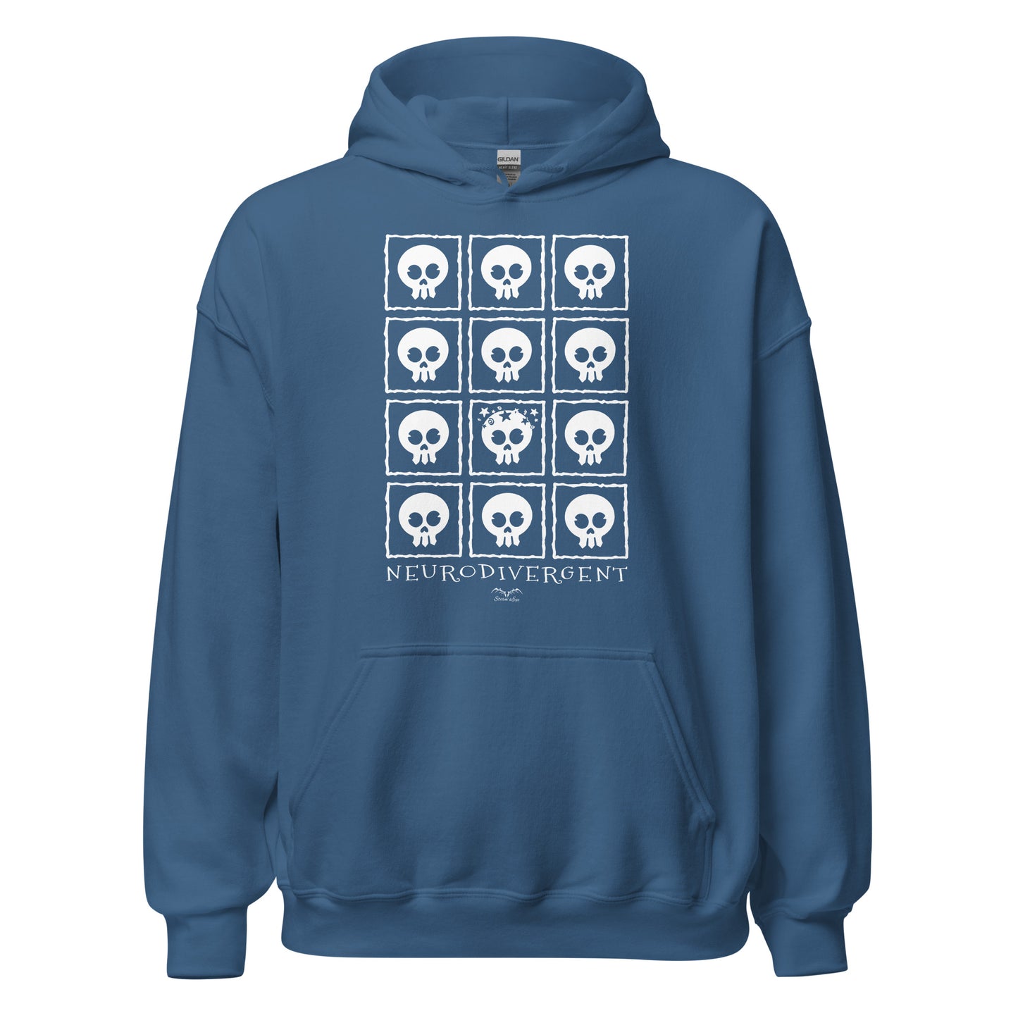 Neurodivergent Skulls Hoodie by Stormseye Design blue