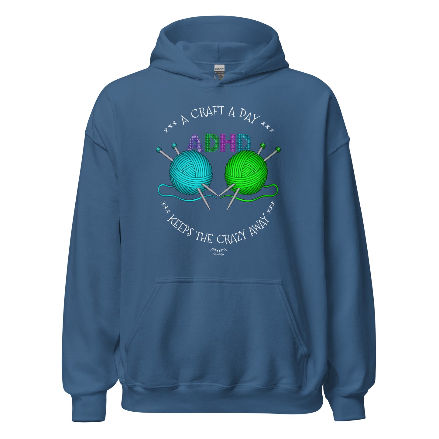 ADHD crafting hoodie by Stormseye Design blue
