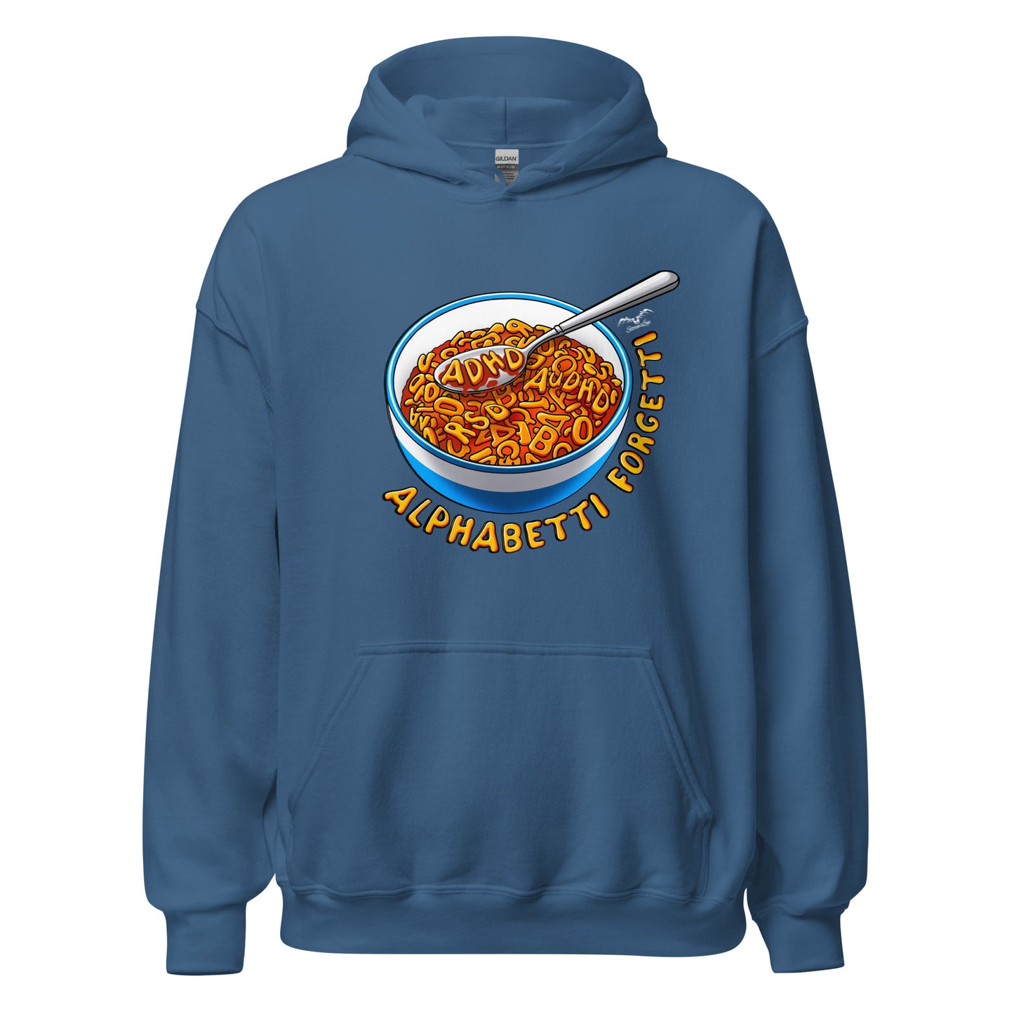 adhd spaghetti hoodie by stormseye design blue