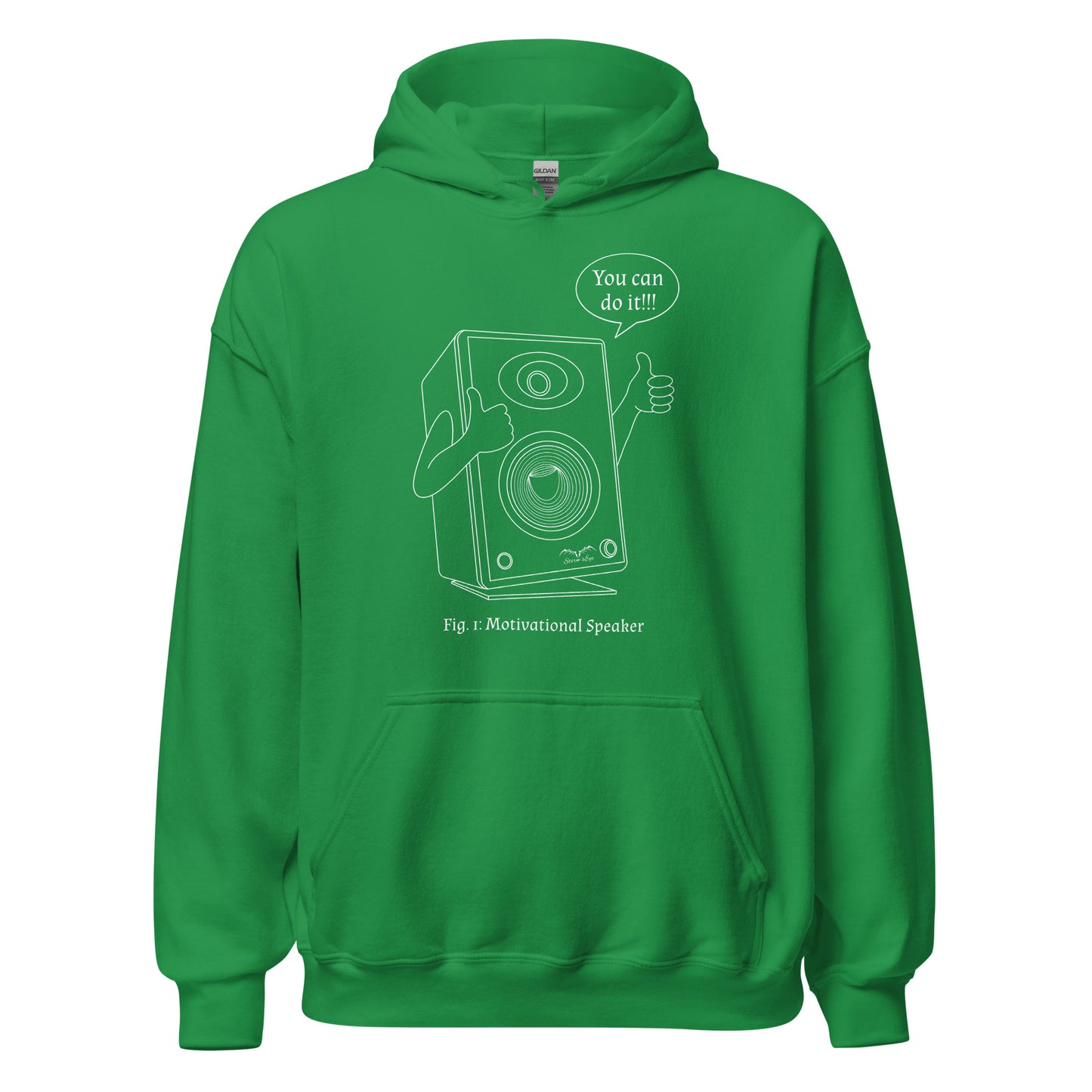 funny motivational speaker hoodie, bright green, by Stormseye Design