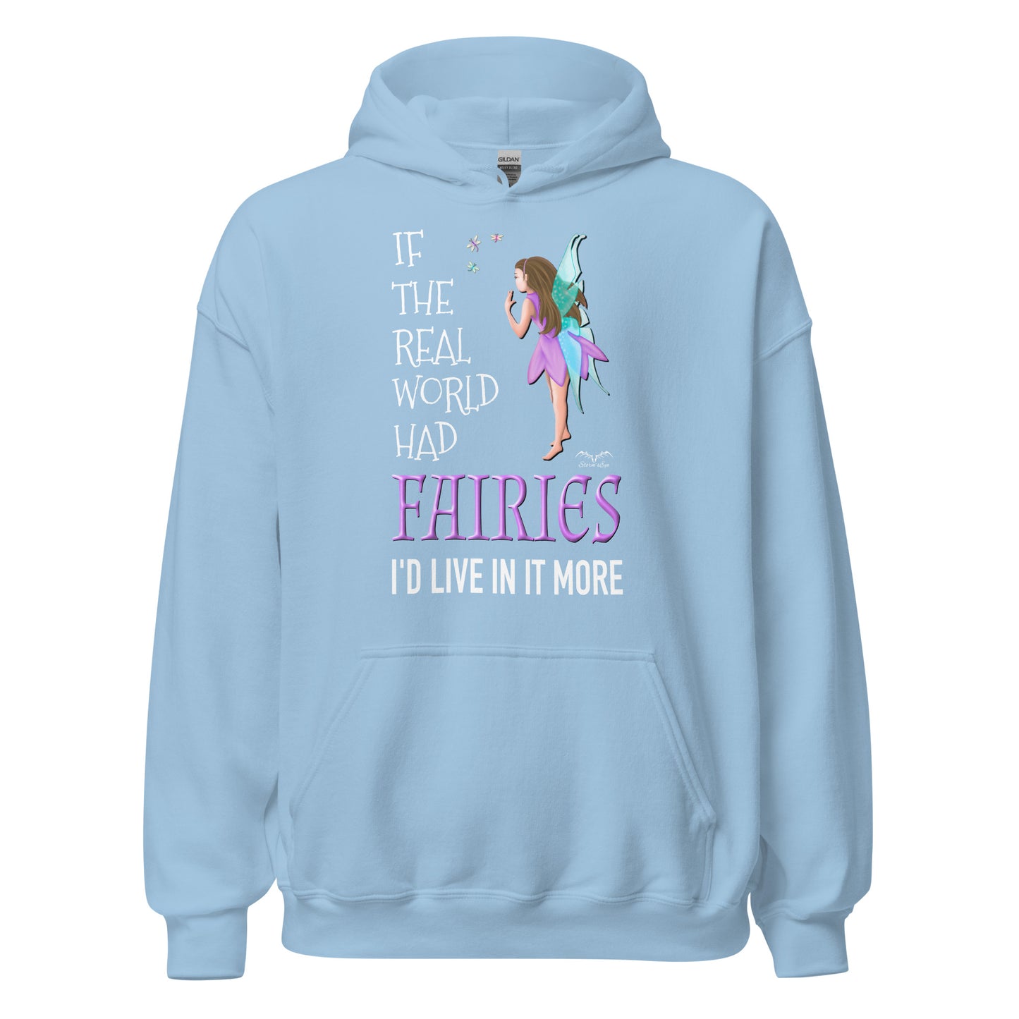 real world fairies hoodie light blue by stormseye design