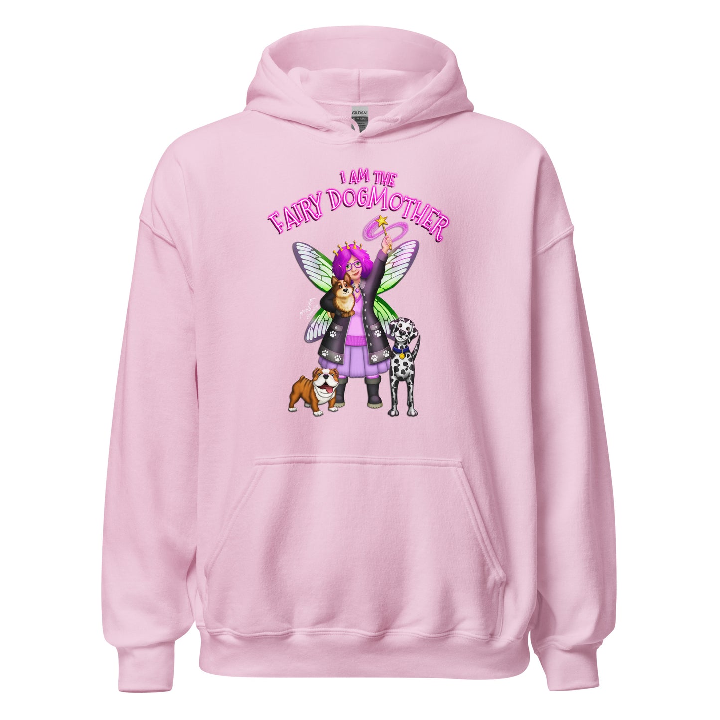 dog mother fairy hoodie light pink by stormseye design