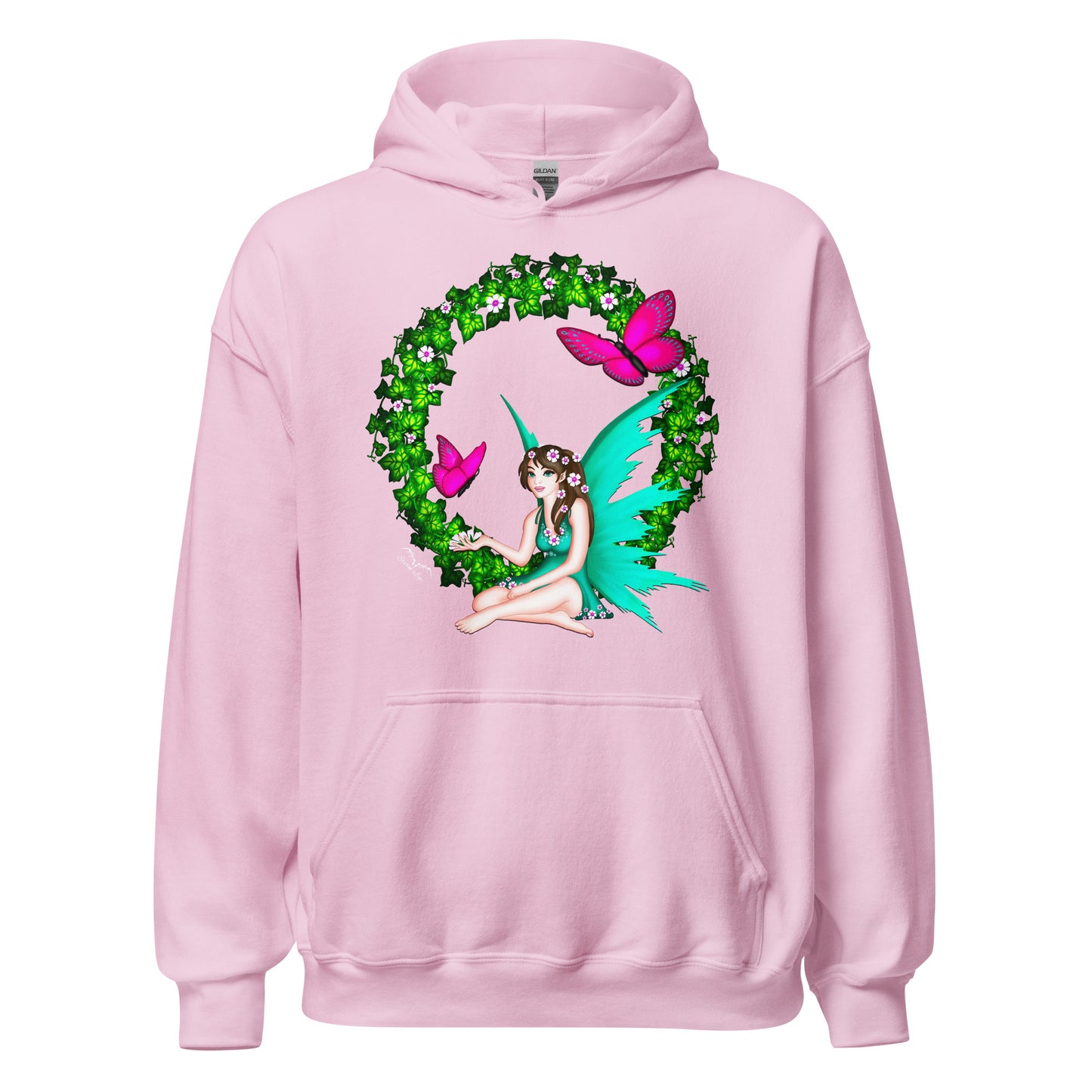 butterfly fairy hoodie light pink, by stormseye design