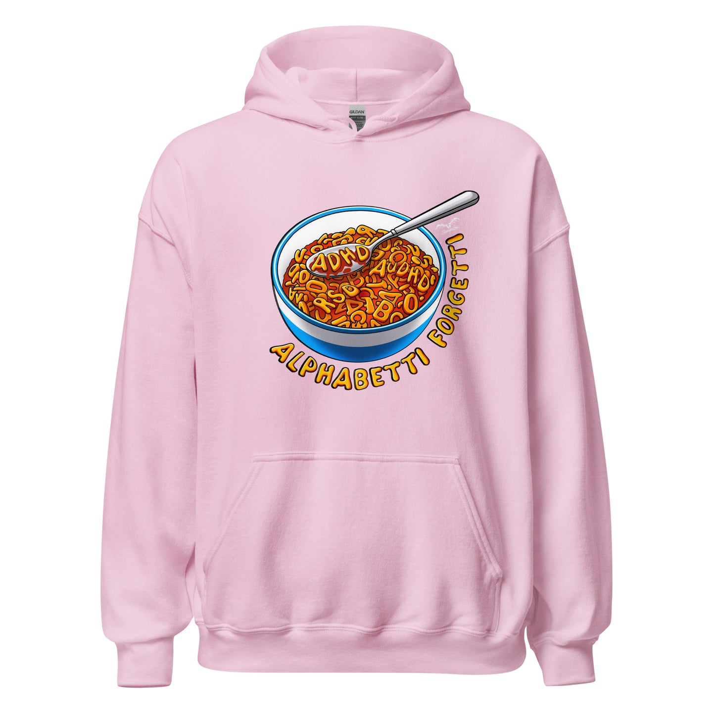 adhd spaghetti hoodie by stormseye design pink
