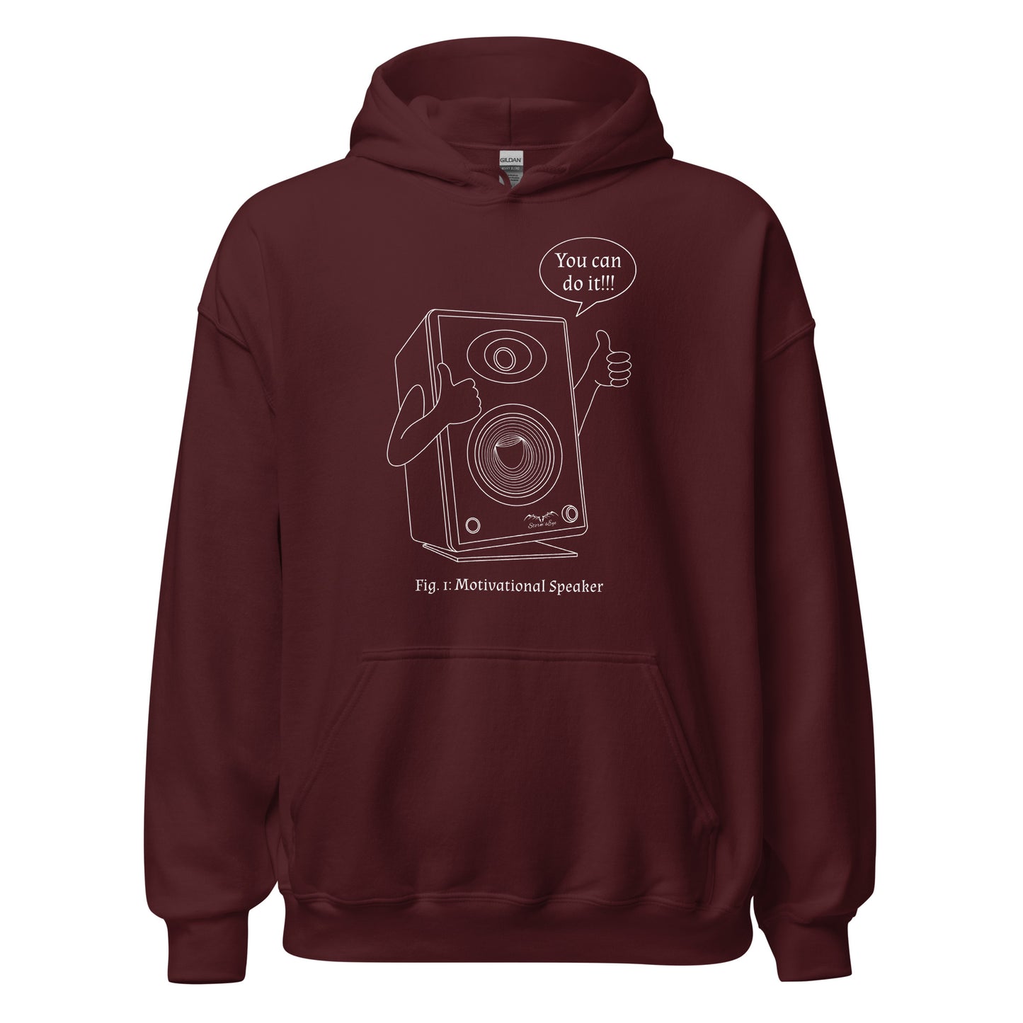 funny motivational speaker hoodie, wine red, by Stormseye Design