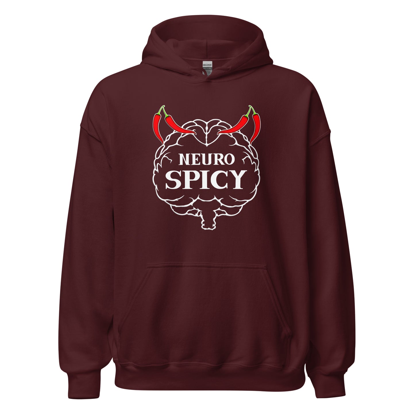 Neuro spicy hoodie by Stormseye, wine red