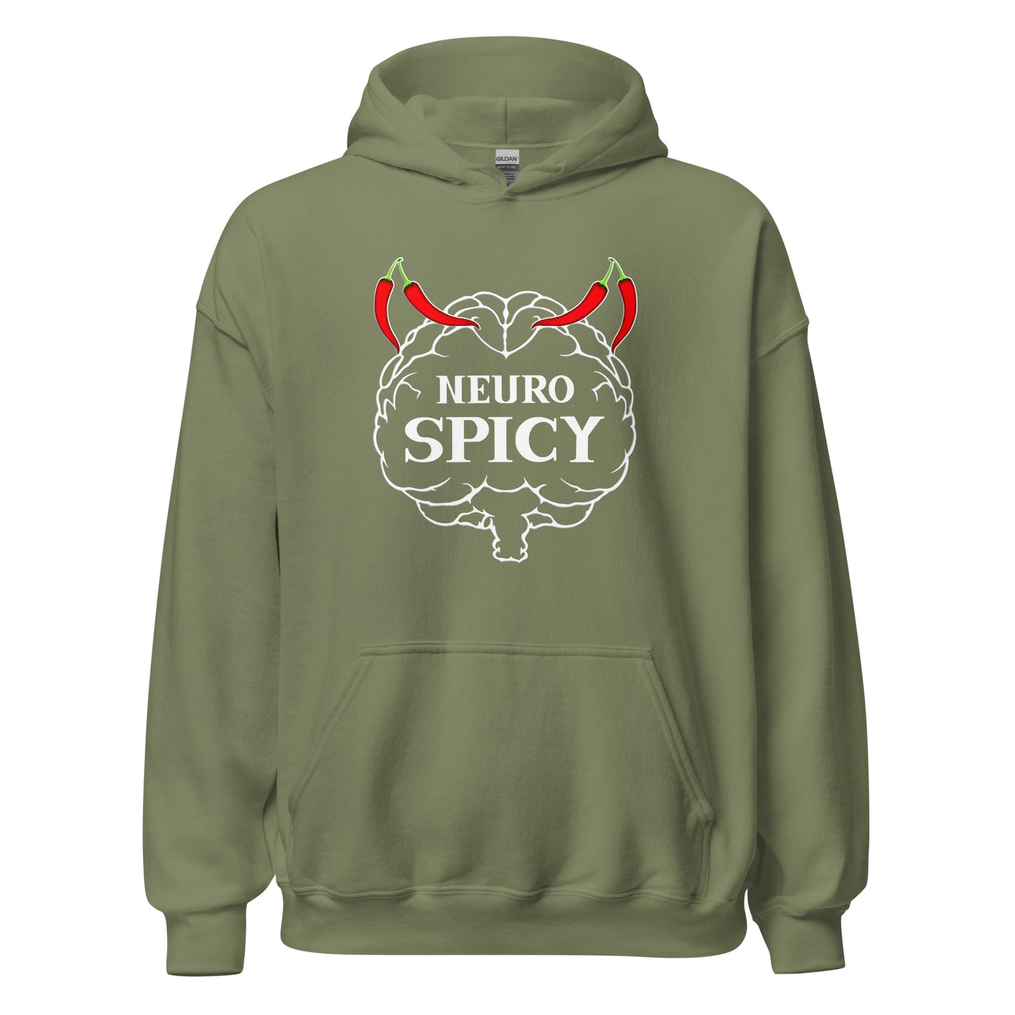 Neuro spicy hoodie by Stormseye, army green